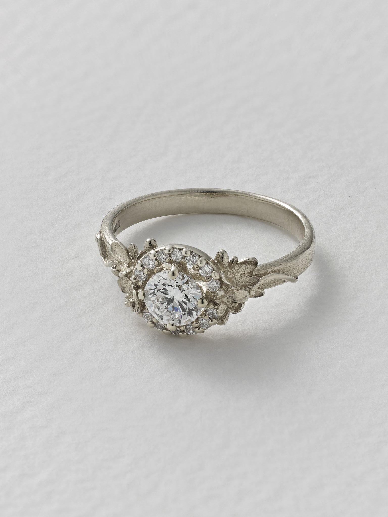 Large Diamond Spring Halo Ring - image 12 | platinum