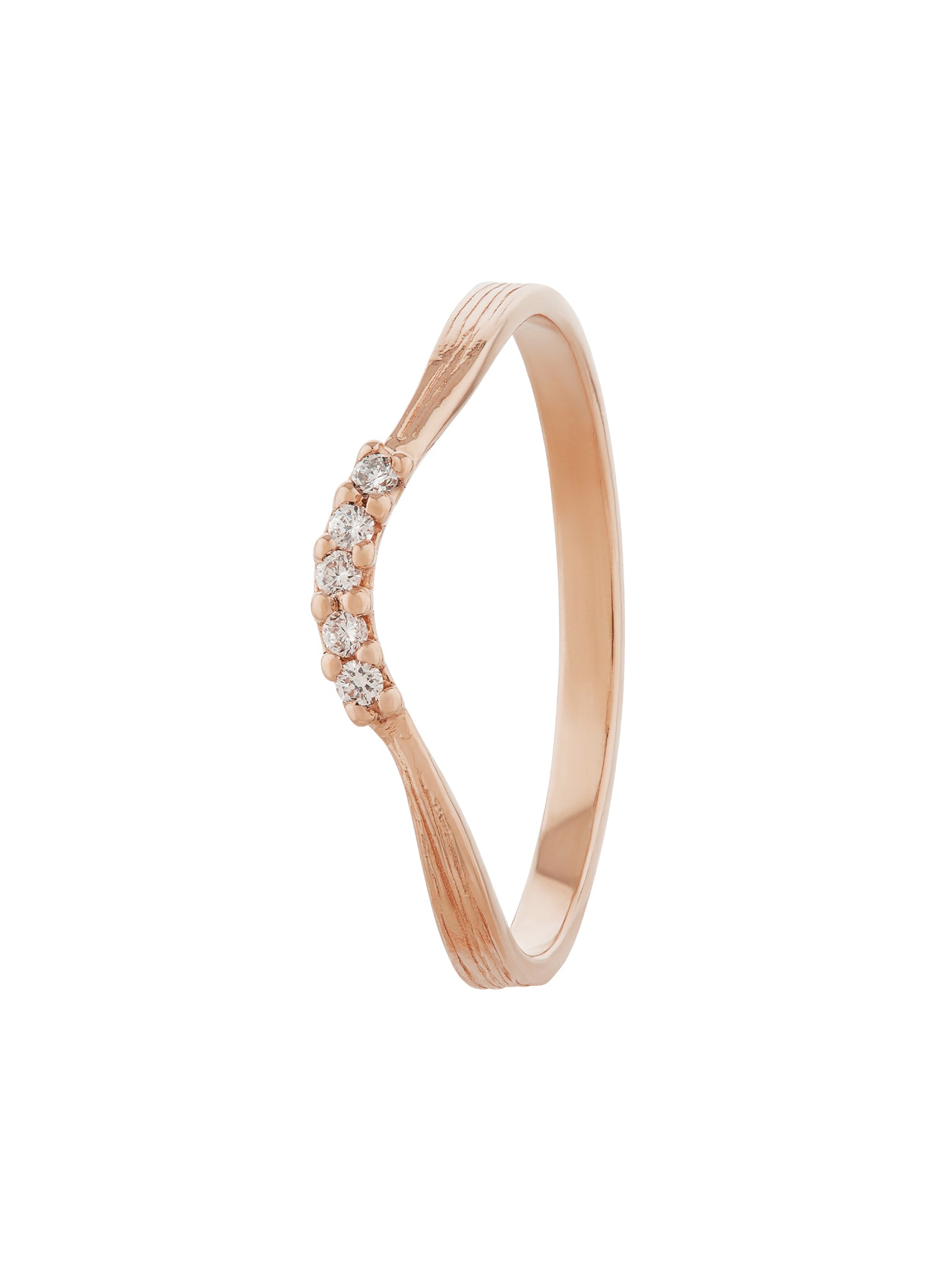 Half Halo Curved Diamond Band - image 5 | 18ct rose gold