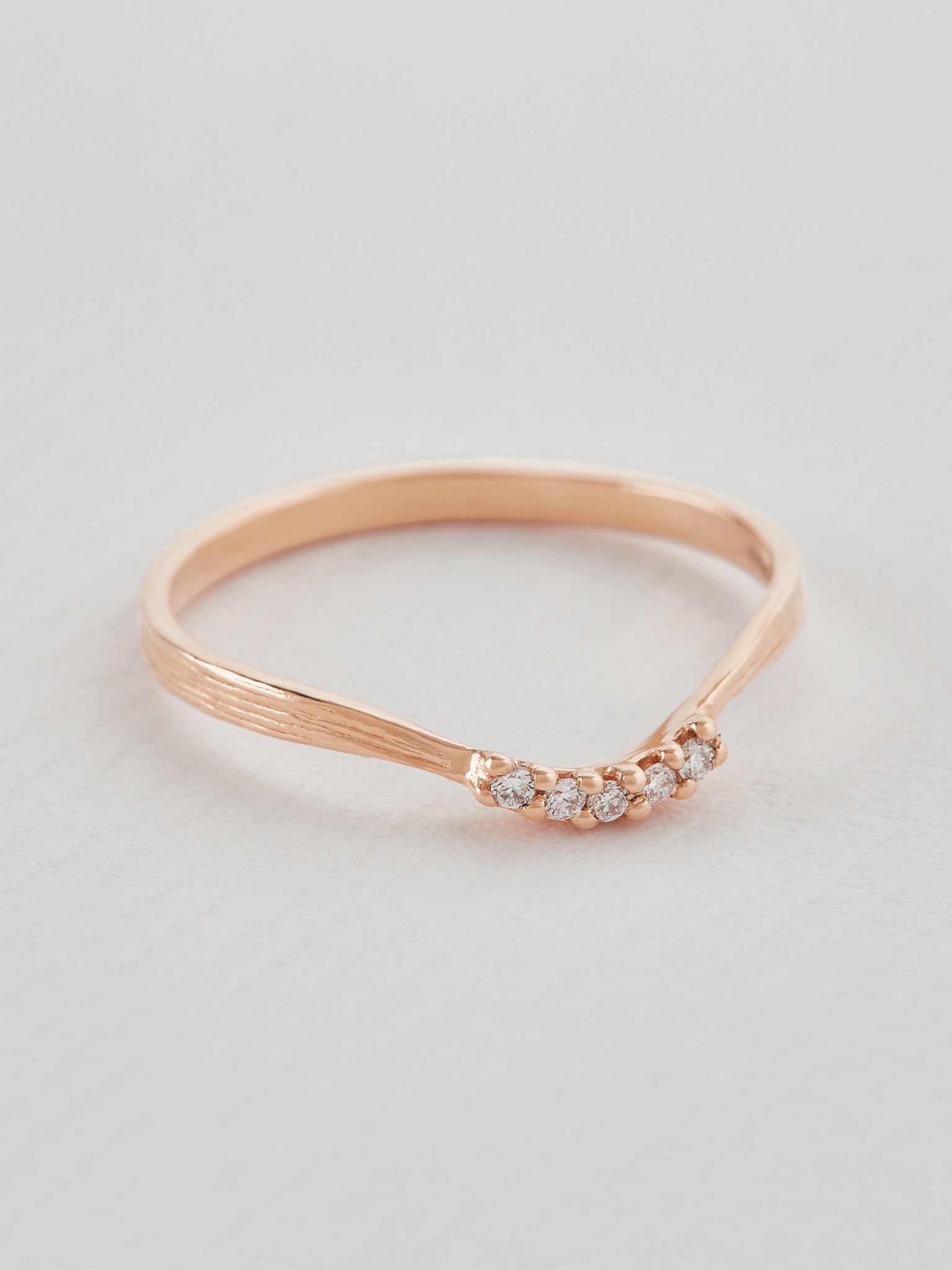 Half Halo Curved Diamond Band - image 6 | 18ct rose gold