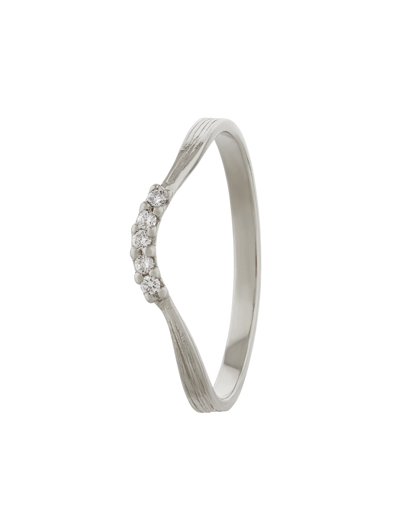 Half Halo Curved Diamond Band - image 3 | 18ct white gold