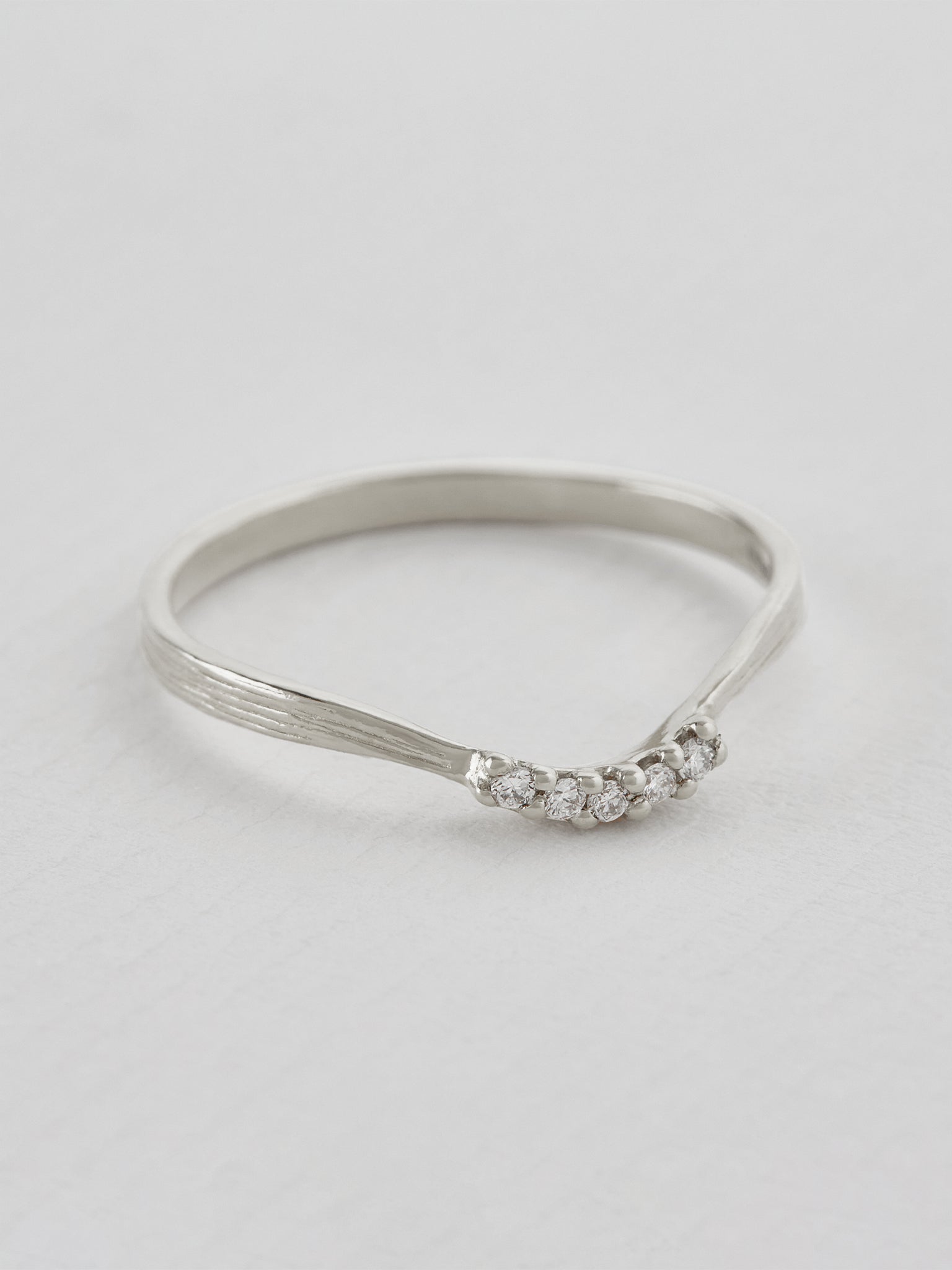 Half Halo Curved Diamond Band - image 4 | 18ct white gold