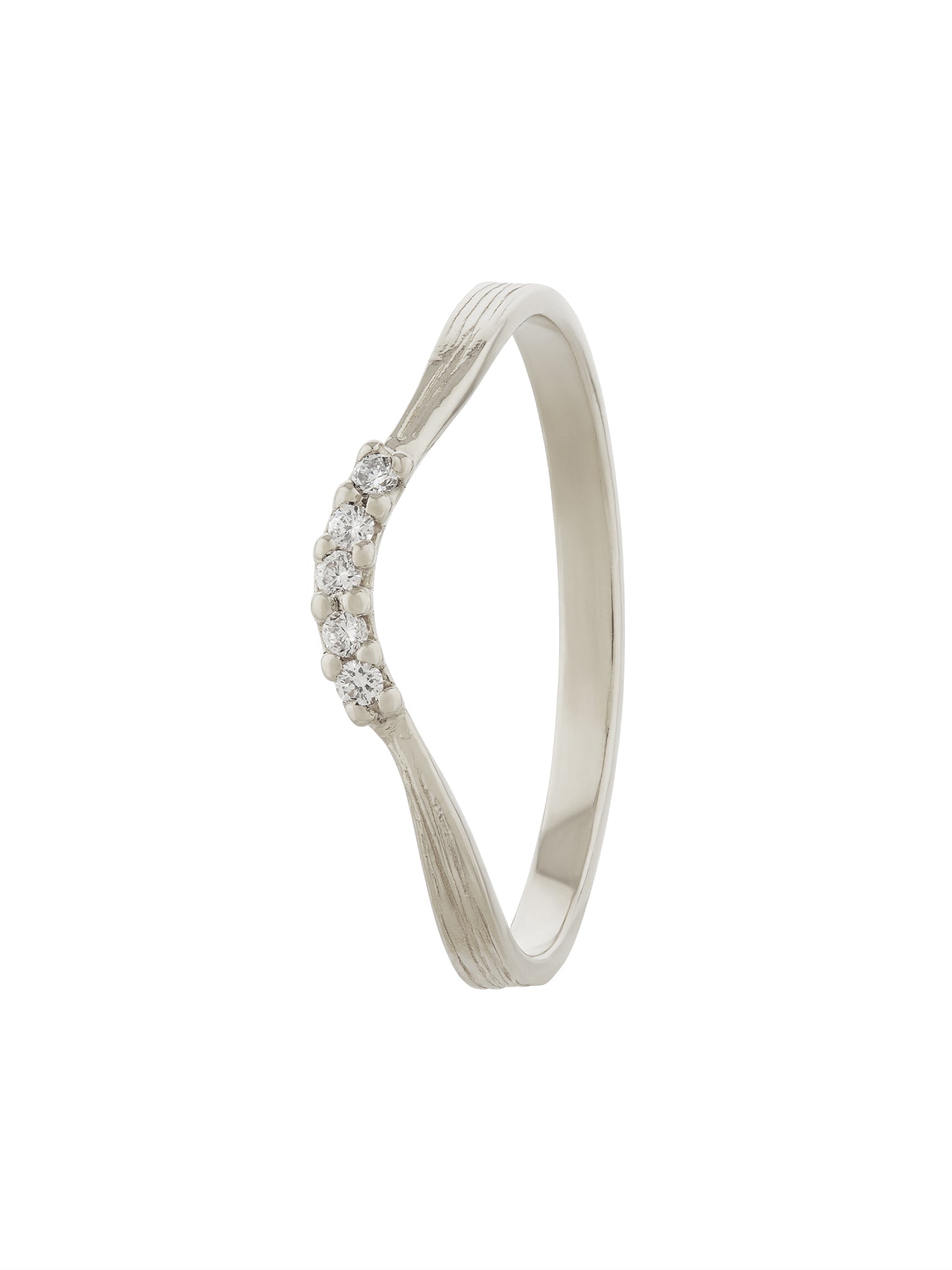 Half Halo Curved Diamond Band - image 7 | platinum
