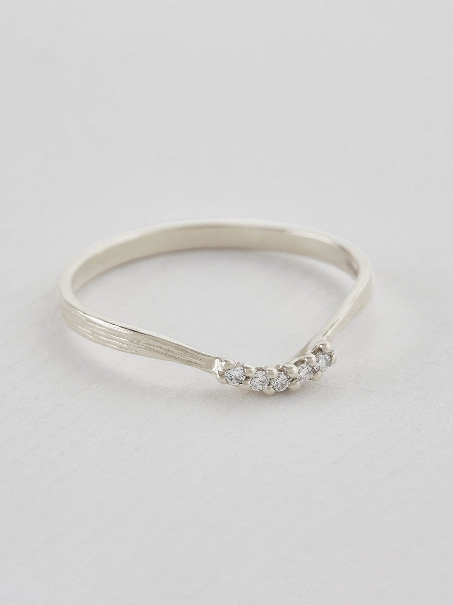 Half Halo Curved Diamond Band - image 8 | platinum