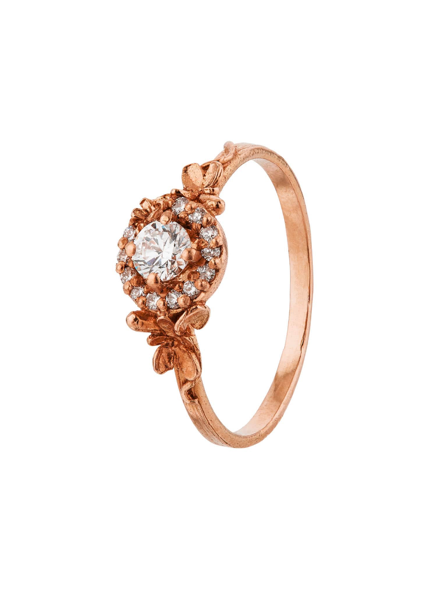 Small Diamond Spring Halo Ring - image 9 | 18ct rose gold