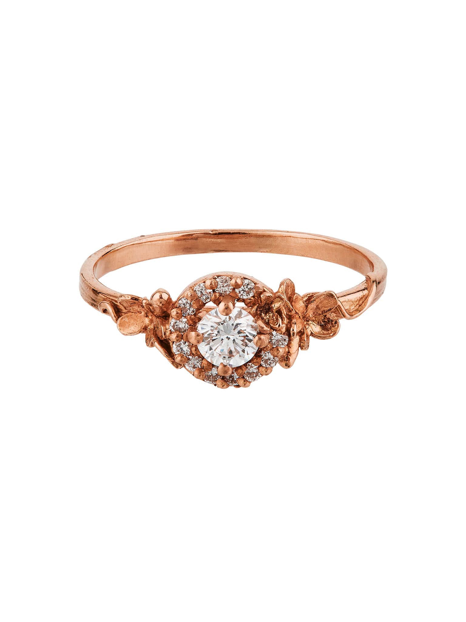 Small Diamond Spring Halo Ring - image 11 | 18ct rose gold
