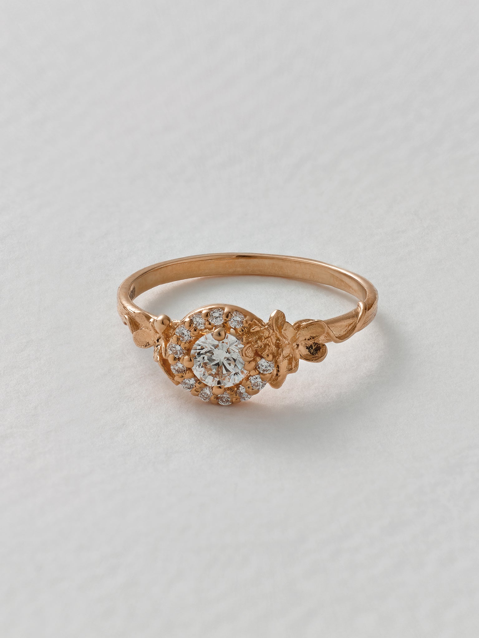 Small Diamond Spring Halo Ring - image 10 | 18ct rose gold