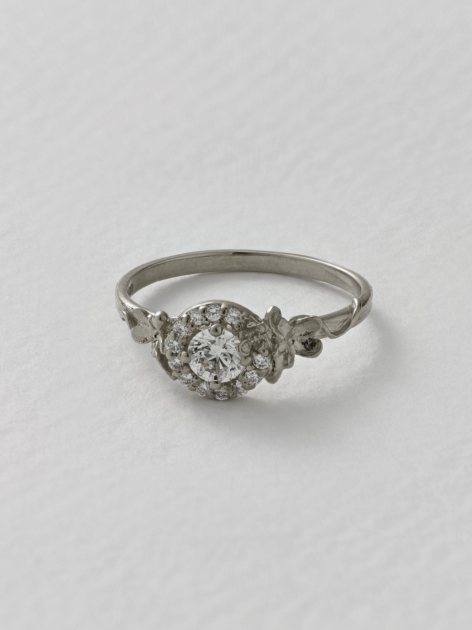 Small Diamond Spring Halo Ring - image 7 | 18ct white gold