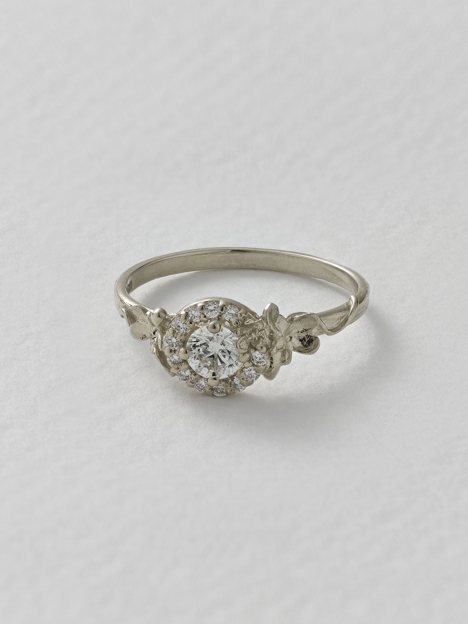 Small Diamond Spring Halo Ring - image 13 | platinum