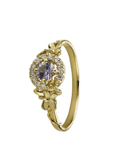 Small Spring Halo with 4mm Violet Sapphire