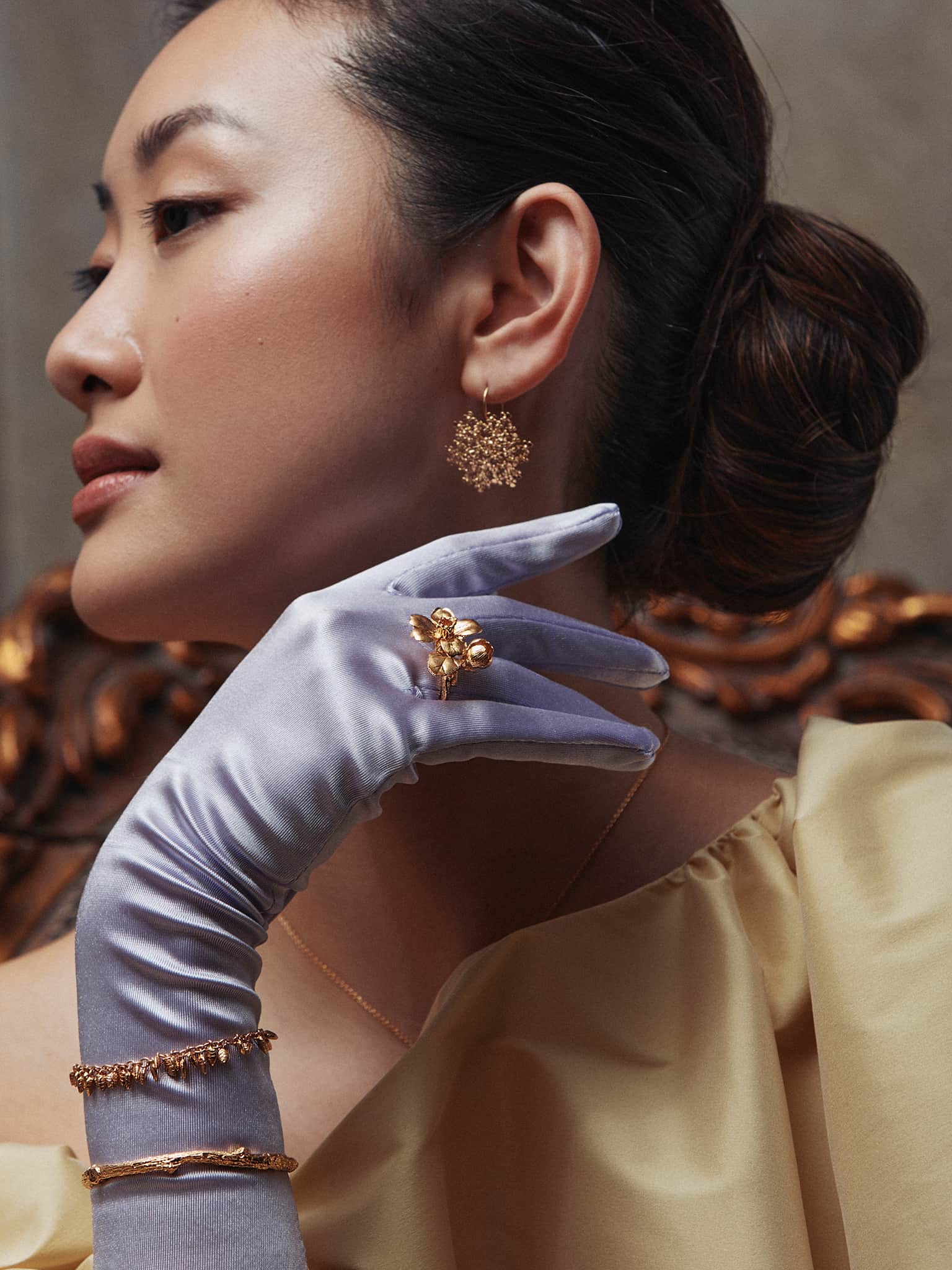 Apple Blossom Branch Open Cuff Bangle - image 3
