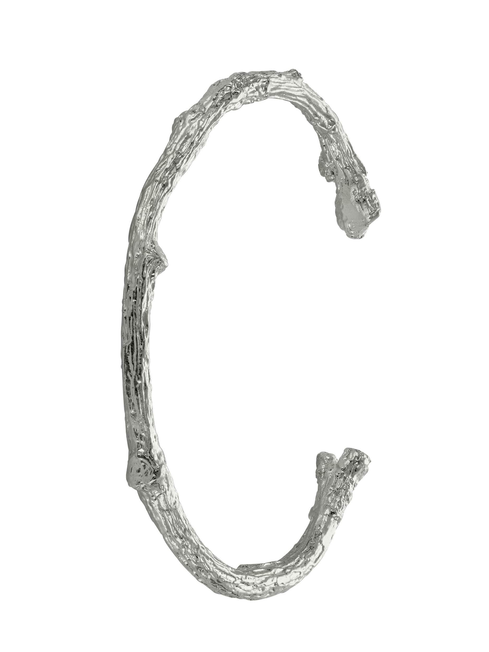 Apple Blossom Branch Open Cuff Bangle - image 7 | silver