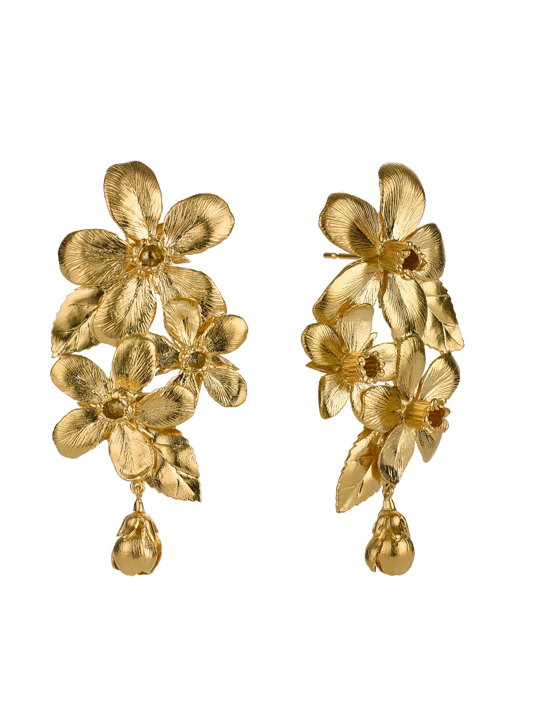 Flowering Apple Blossom Statement Earrings - image 5 | gold plate