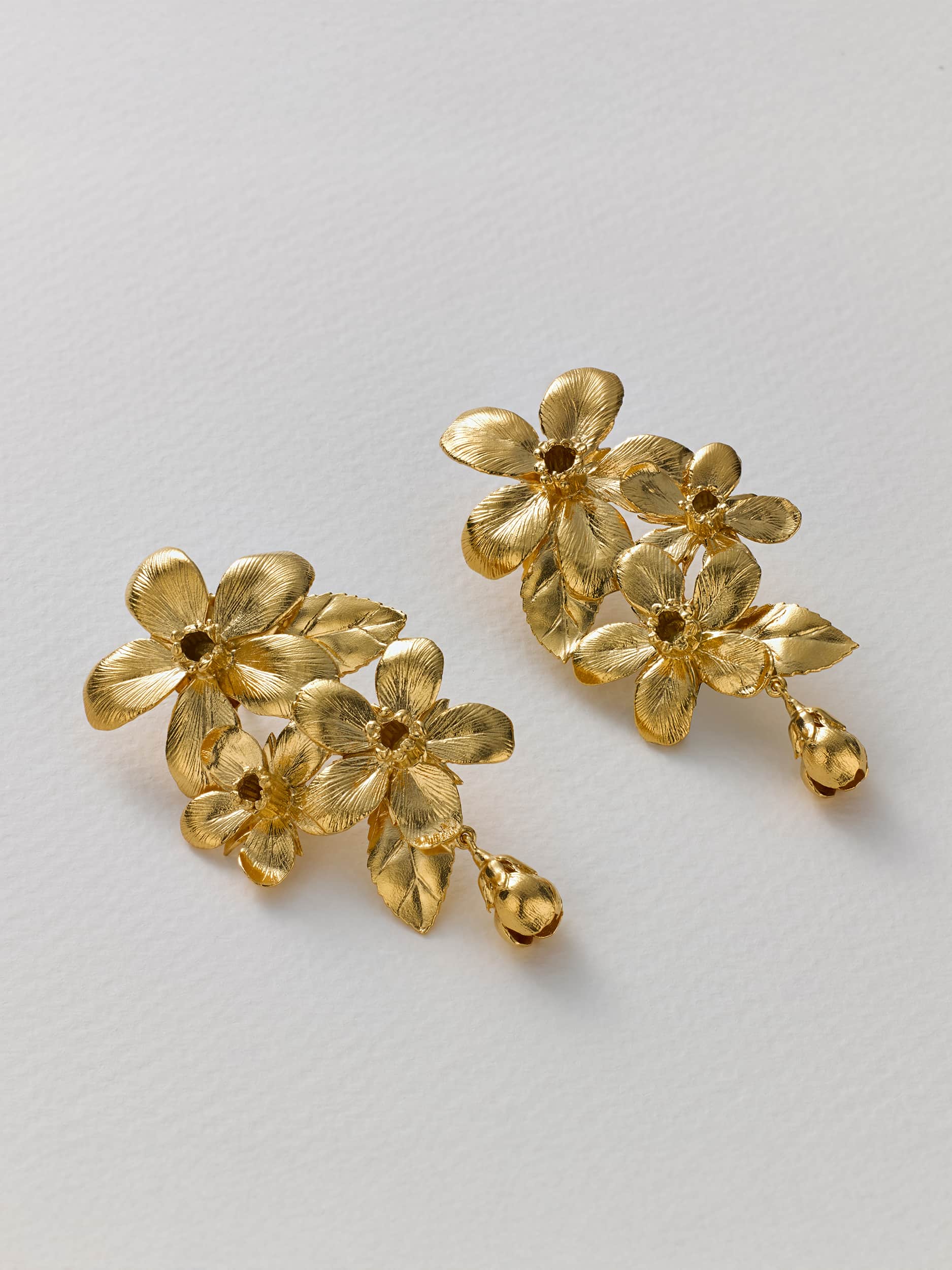 Flowering Apple Blossom Statement Earrings - image 4 | gold plate