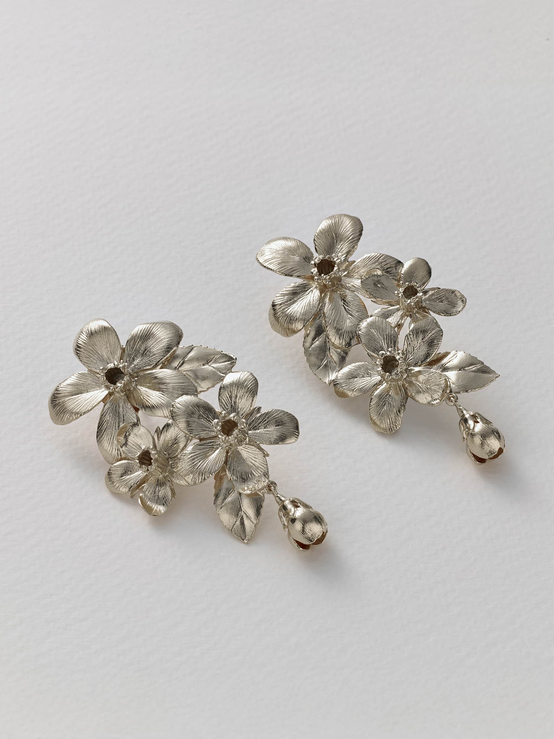 Flowering Apple Blossom Statement Earrings - image 9 | silver
