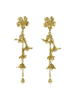Tumbling Wildflower Pearl Drop Earrings