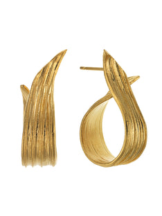Wrapped Ribwort Plantain Leaf Twist Earrings