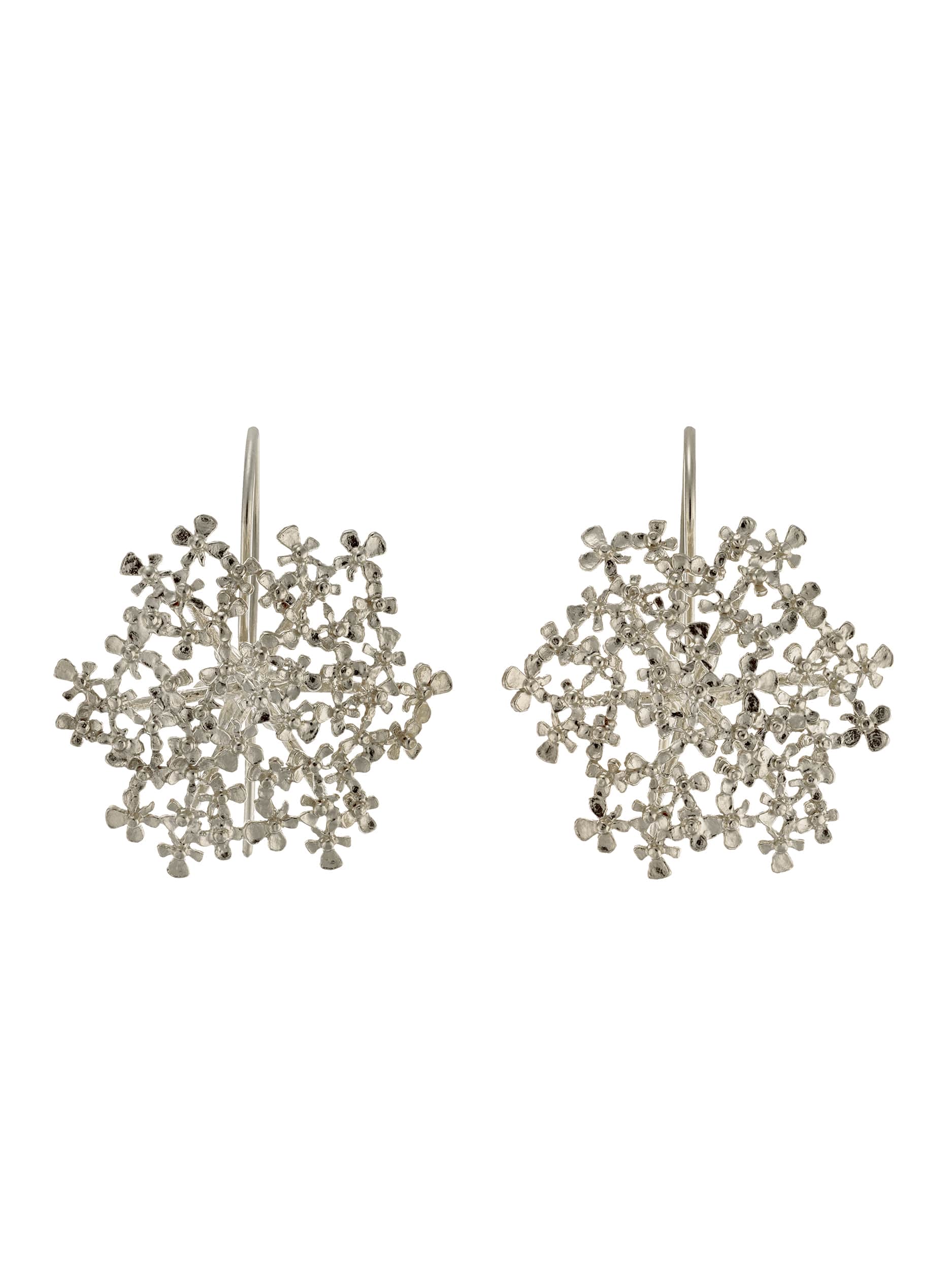 Cow Parsley Bloom Hook Earrings - image 8 | silver