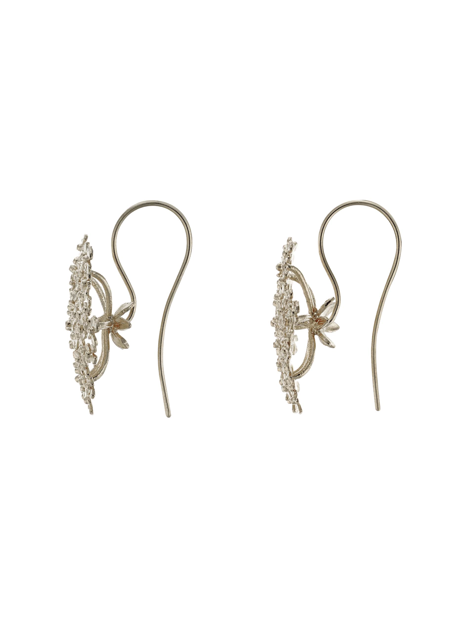 Cow Parsley Bloom Hook Earrings - image 14 | silver