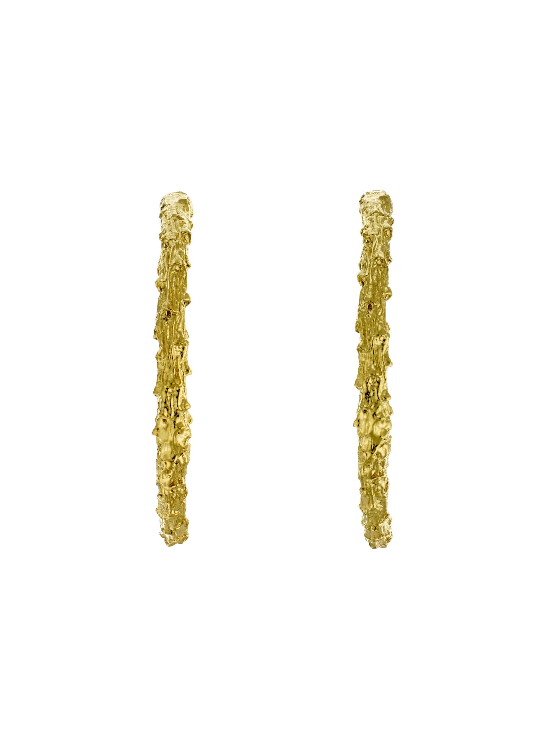Pine Twig Hoop Earrings - image 5 | gold plate