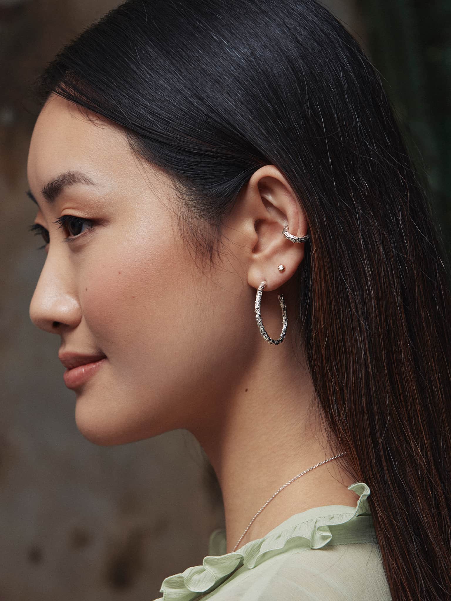 Pine Twig Hoop Earrings - image 7