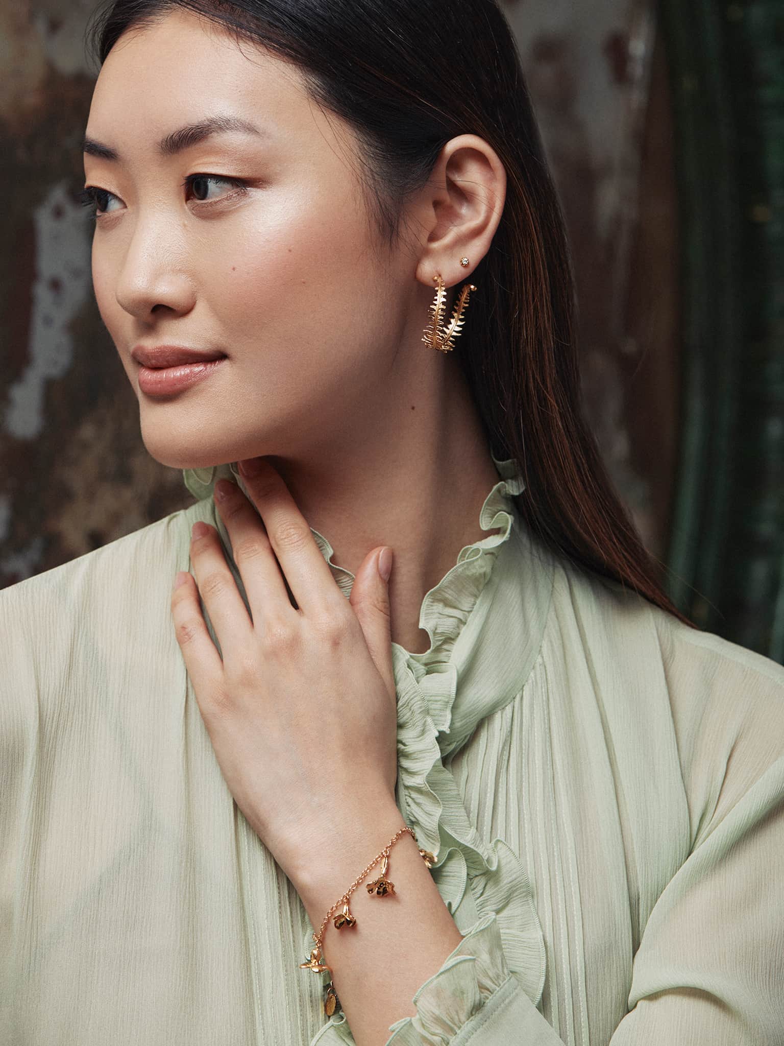 Fern Hoop Earrings - image 2