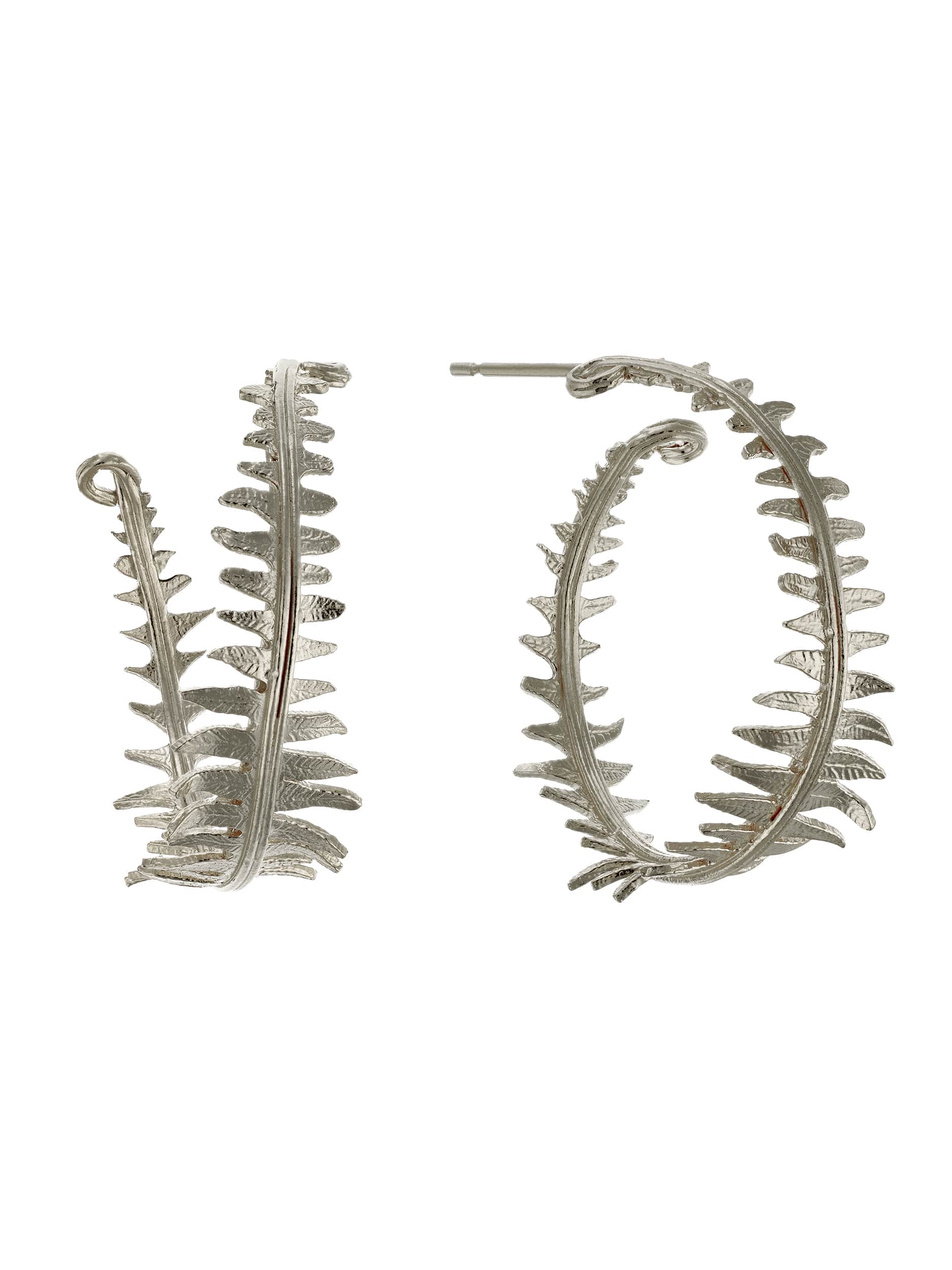 Fern Hoop Earrings - image 6 | silver