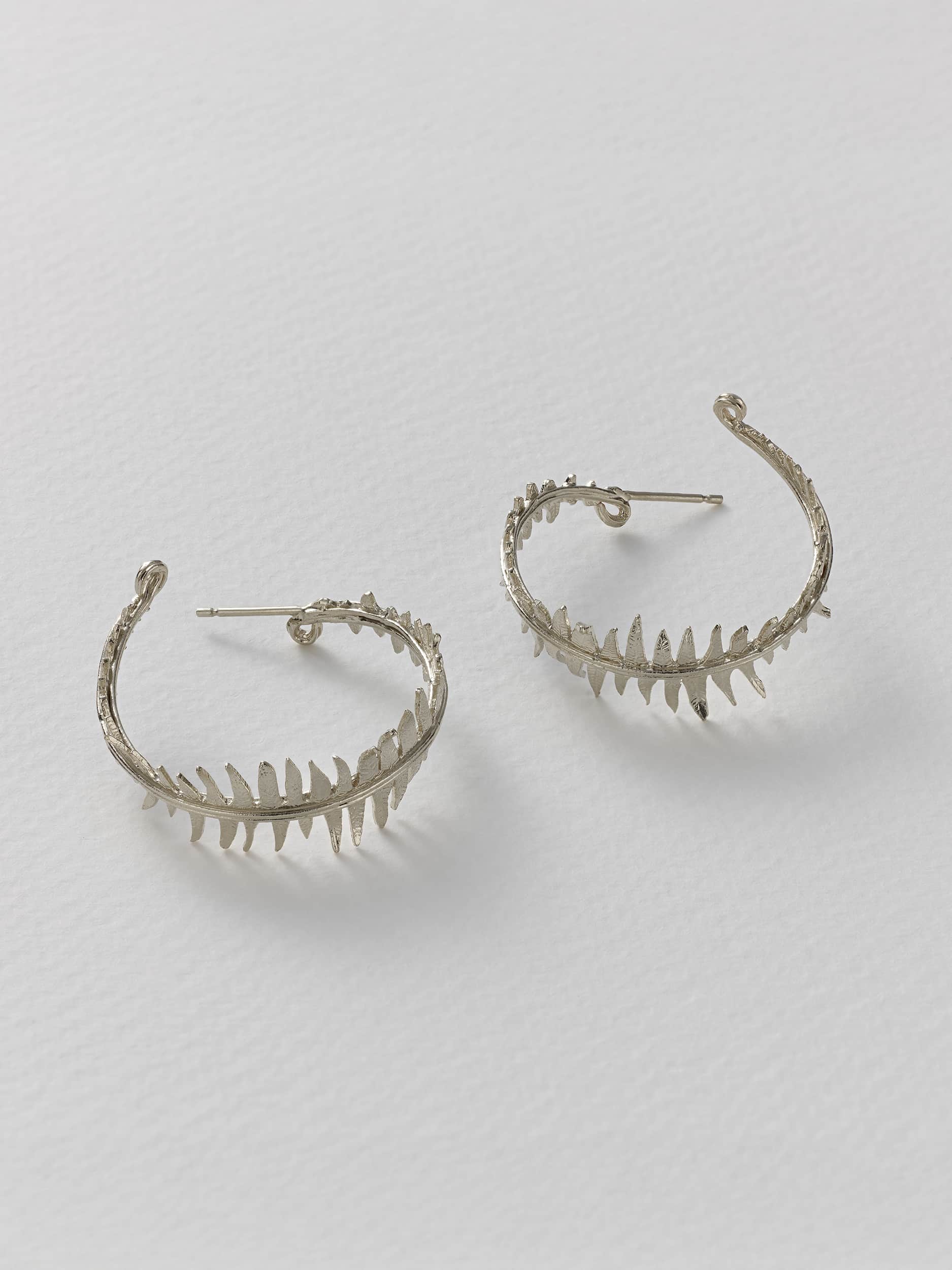 Fern Hoop Earrings - image 9 | silver
