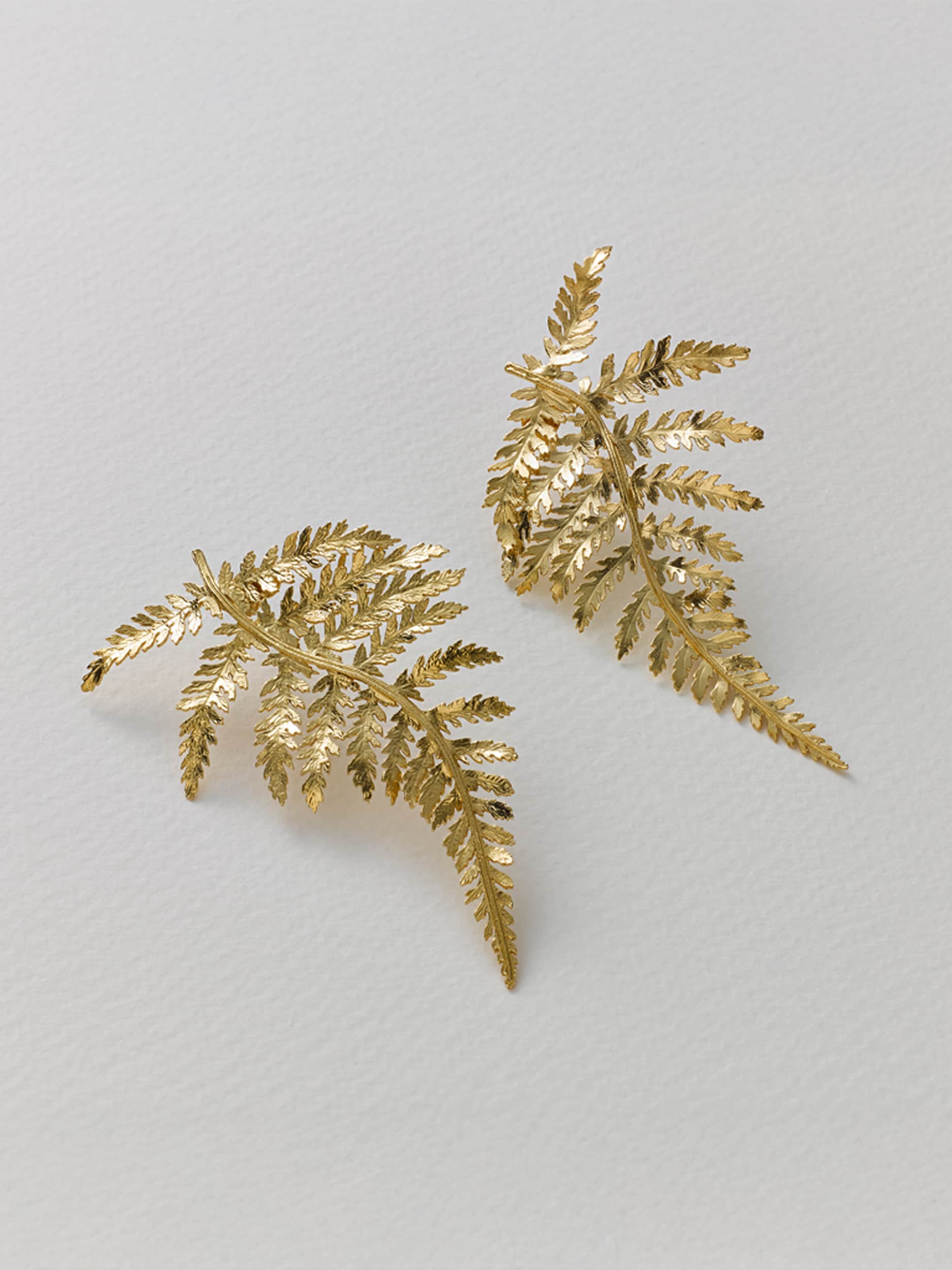 Statement Fern Earrings - image 5 | gold plate