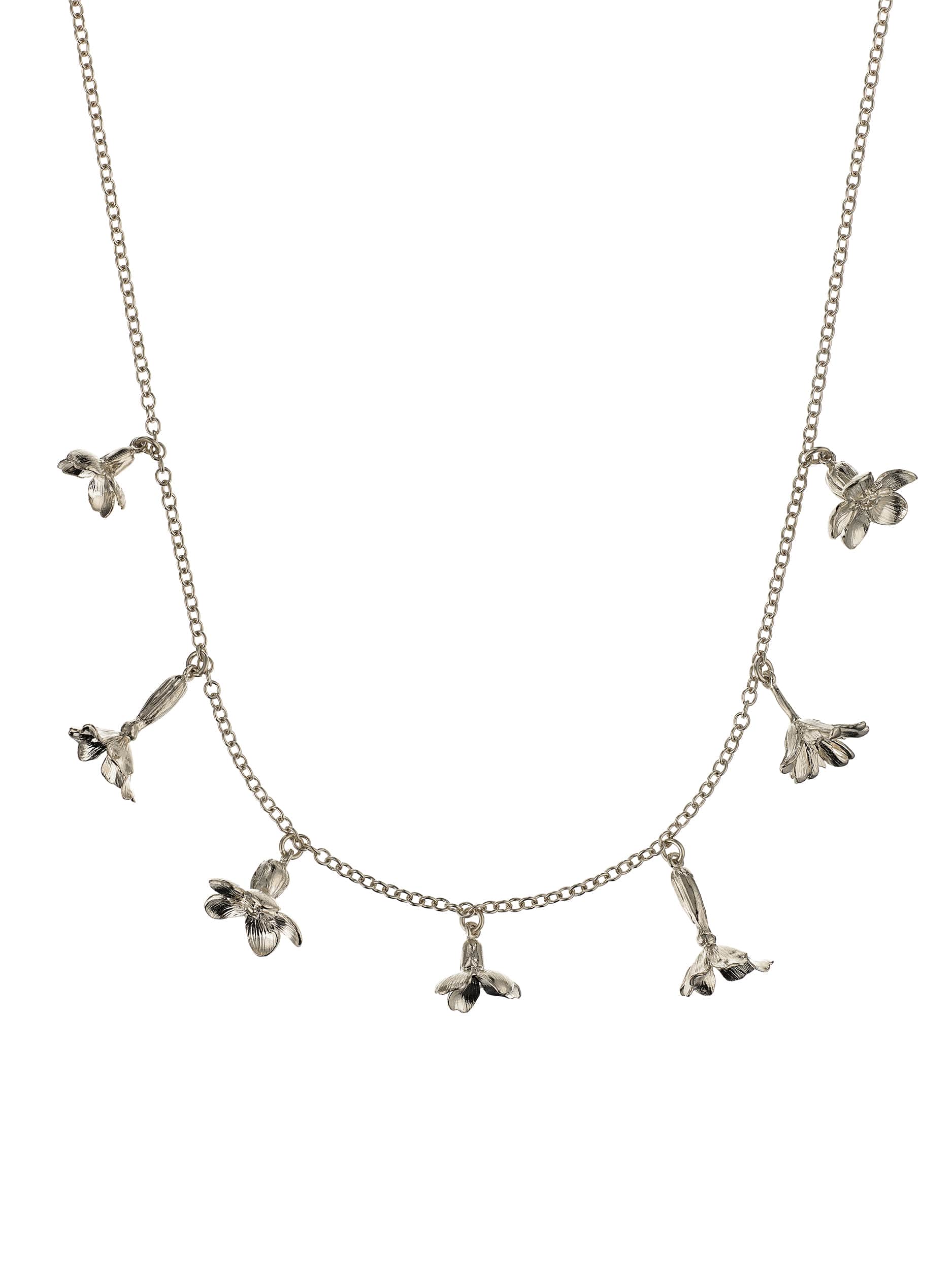 Tumbling Wildflower Medley Charm Necklace - image 5 | silver