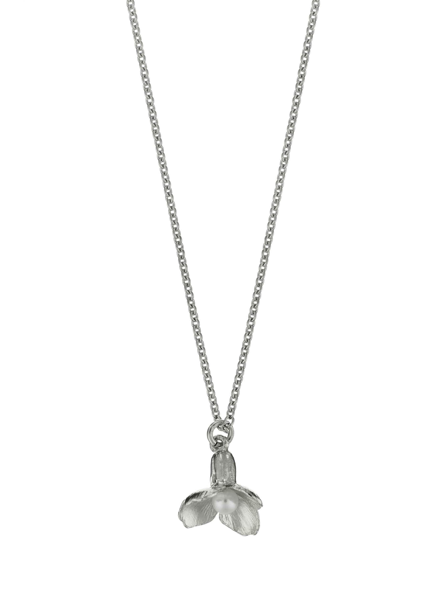 Cuckoo Flower Necklace with Pearl - image 4 | silver