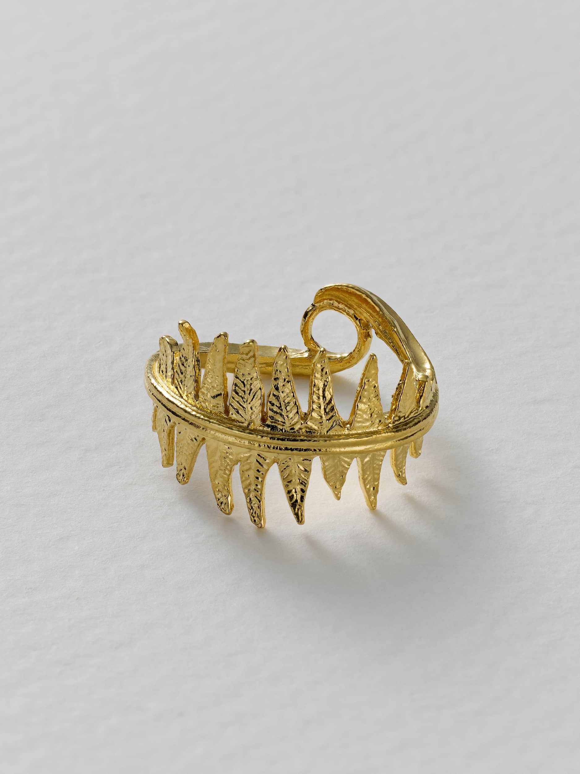 Wrapped Fern Leaf Ring - image 6 | gold plate