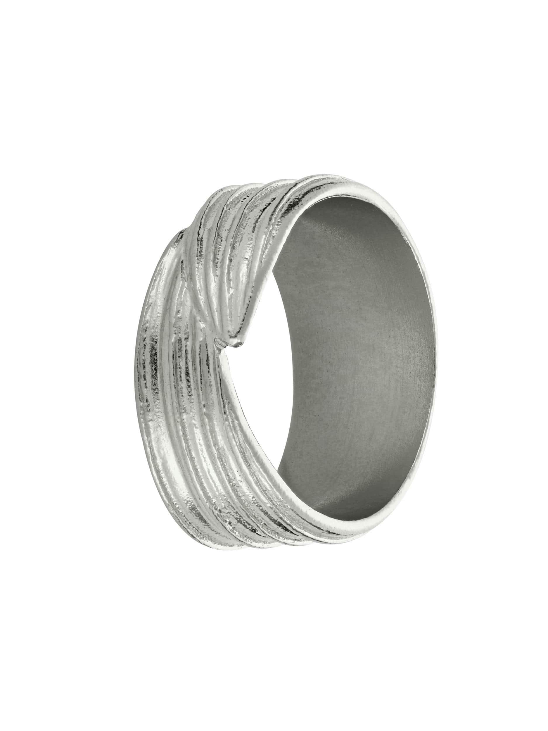 Wrapped Ribwort Plantain Leaf Ring - image 7 | silver