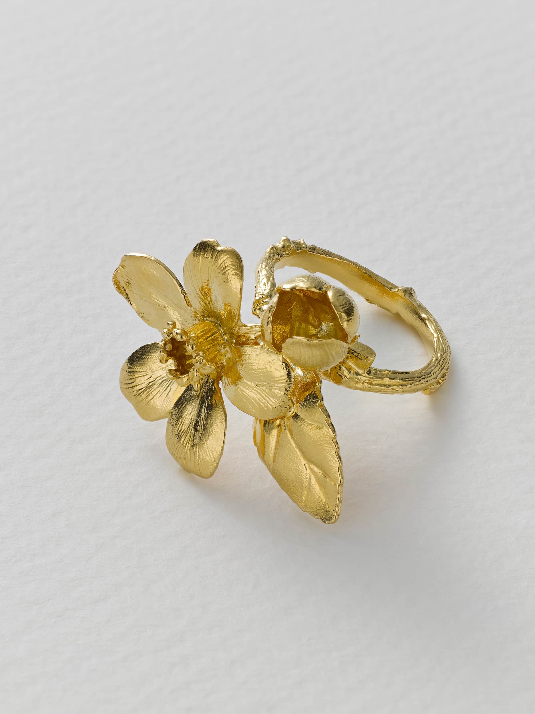 Apple Blossom Cocktail Ring - image 5 | gold plate