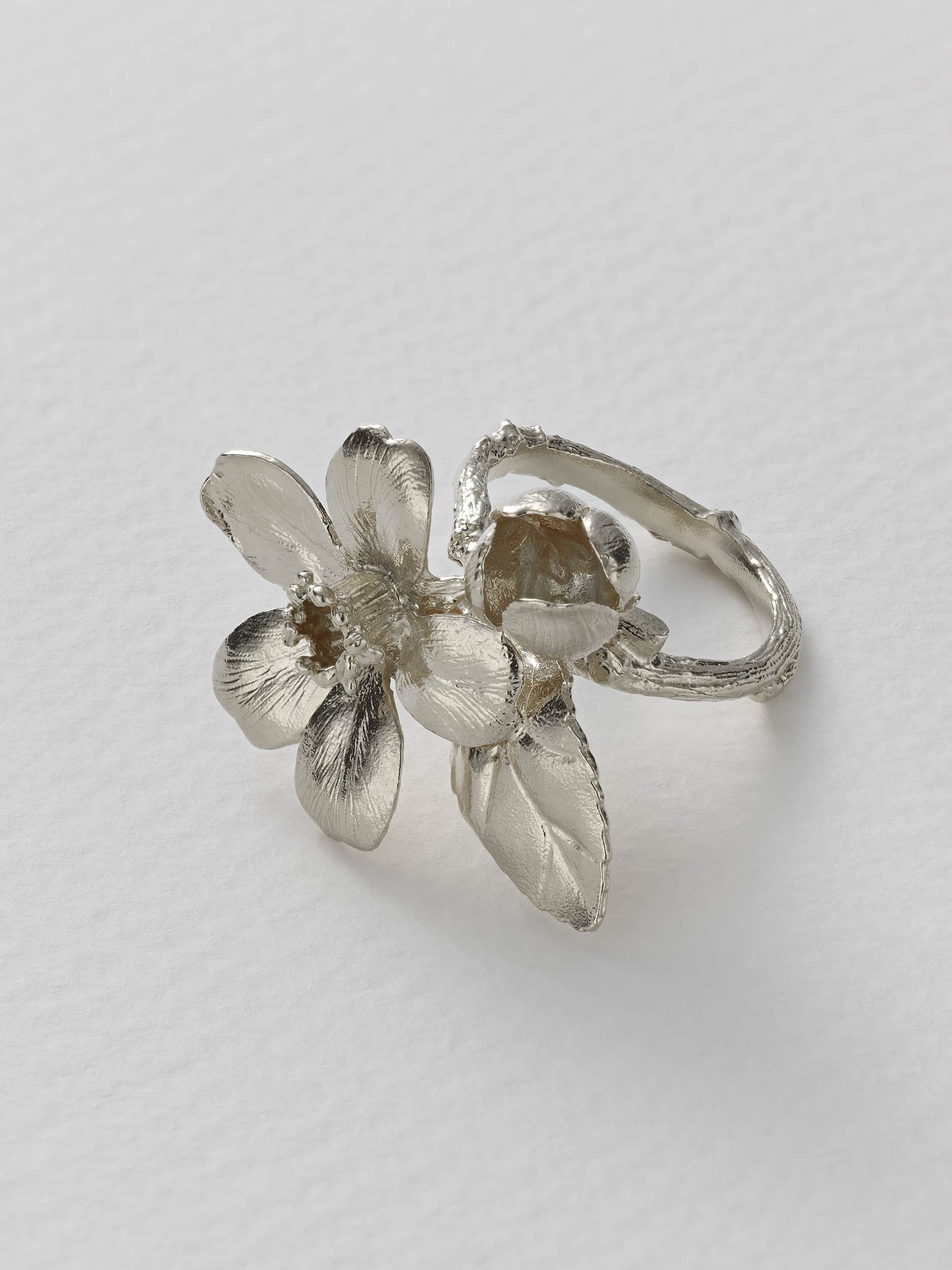 Apple Blossom Cocktail Ring - image 13 | silver