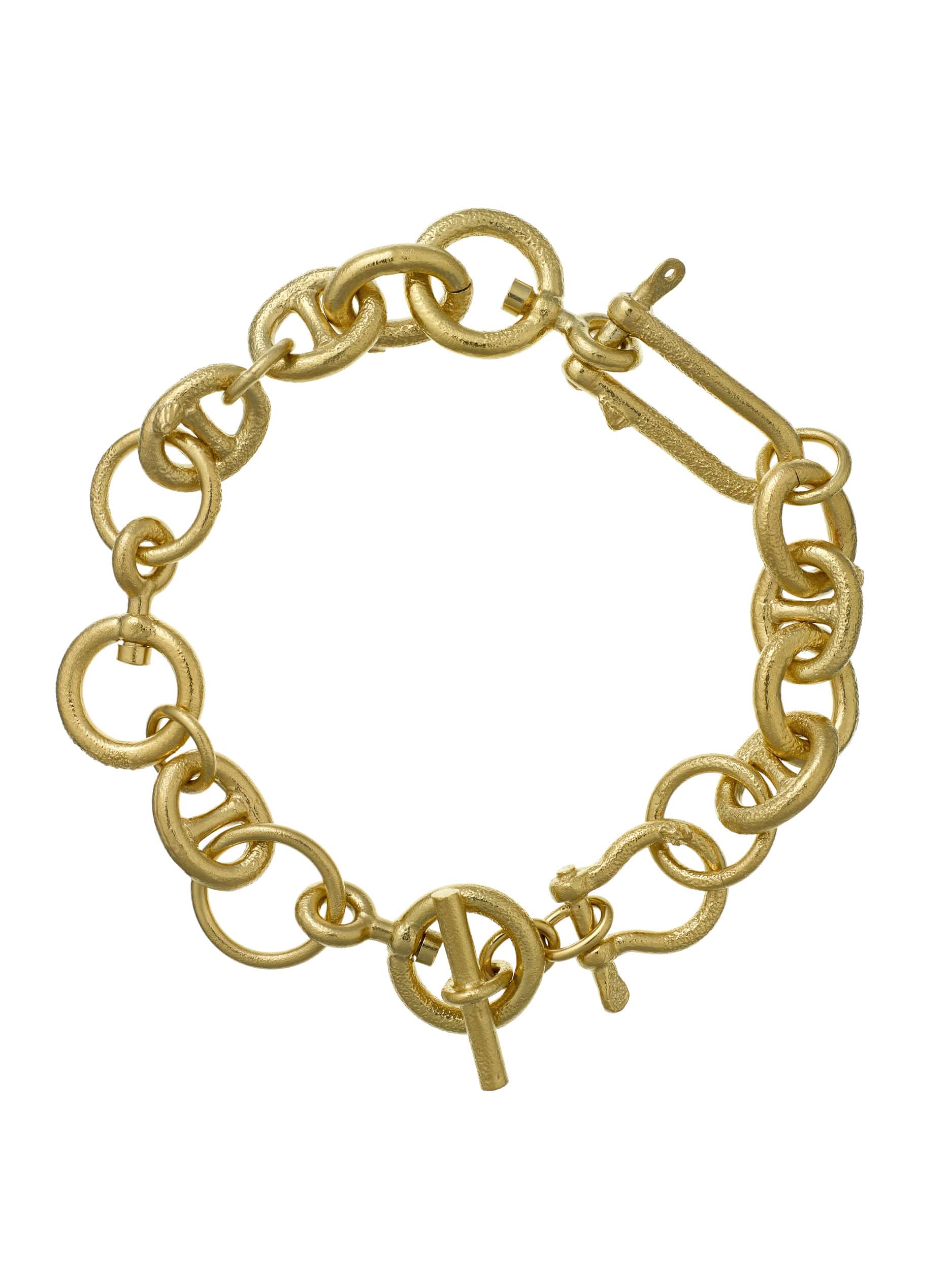 Heavy Chain Boatyard Link Toggle Clasp Bracelet - image 1 | gold plate