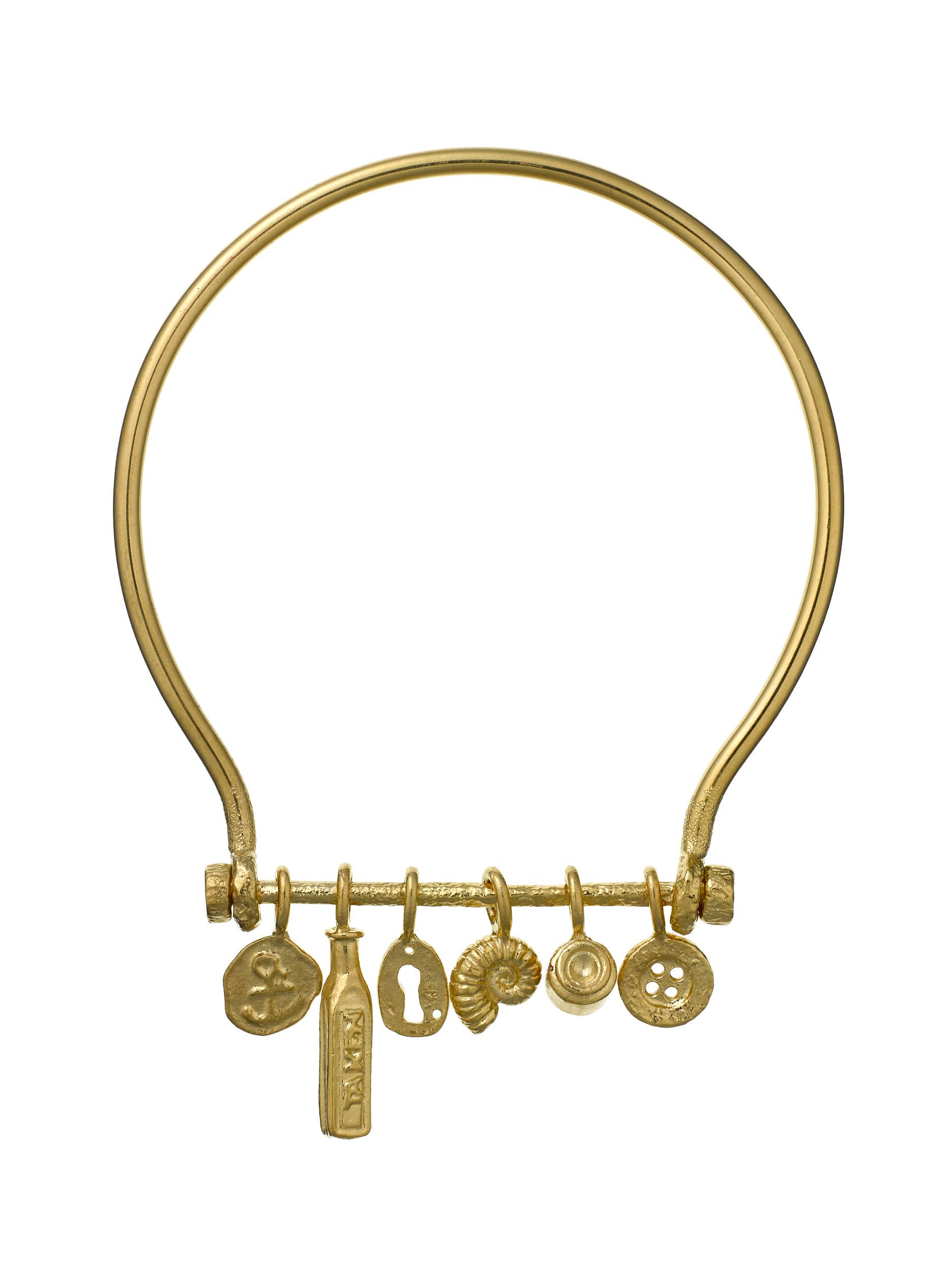 Boatyard Bangle with Mudlark Charms - image 1 | gold plate