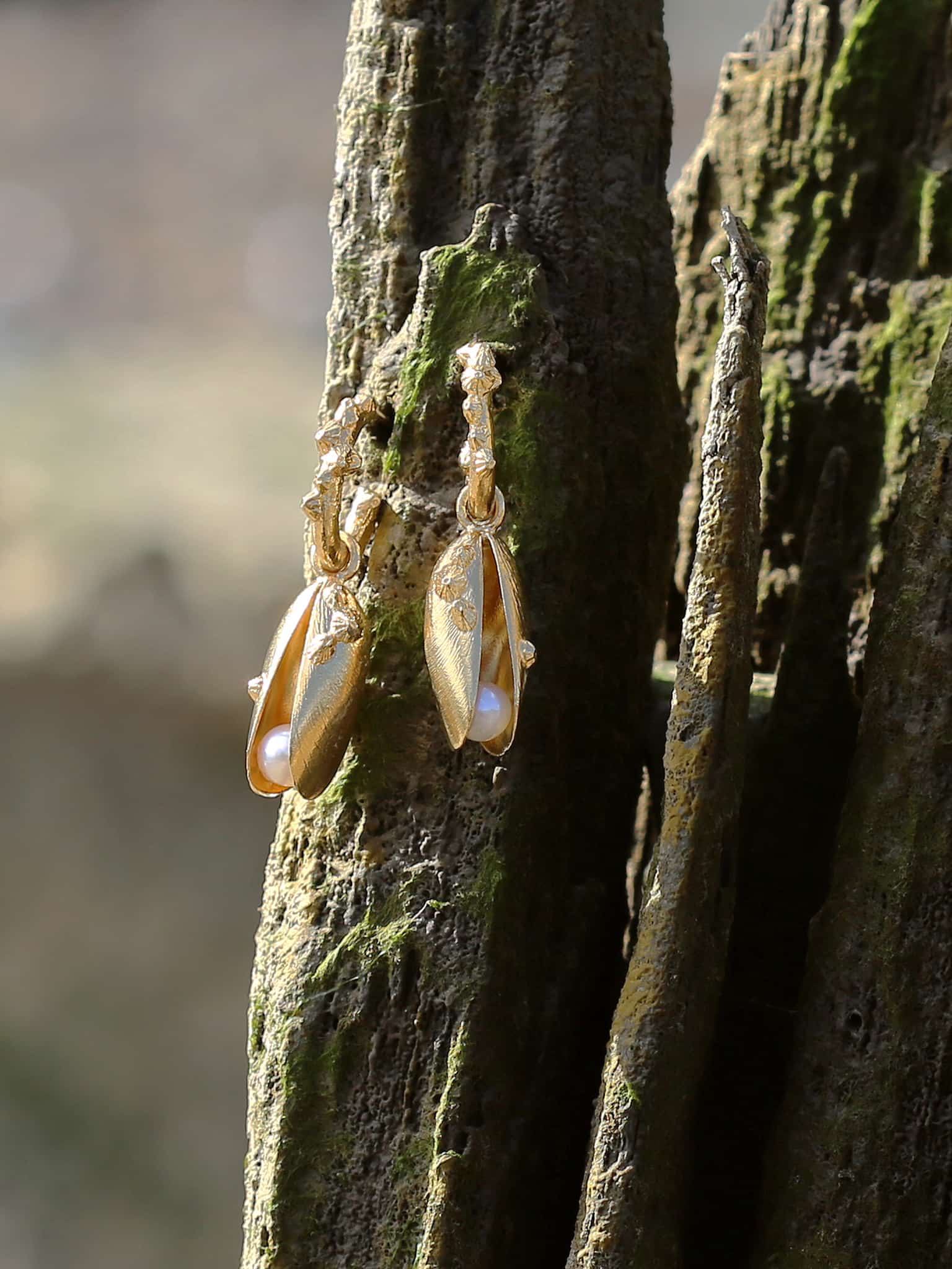 Statement Mussel & Pearl Drop Earrings - image 4