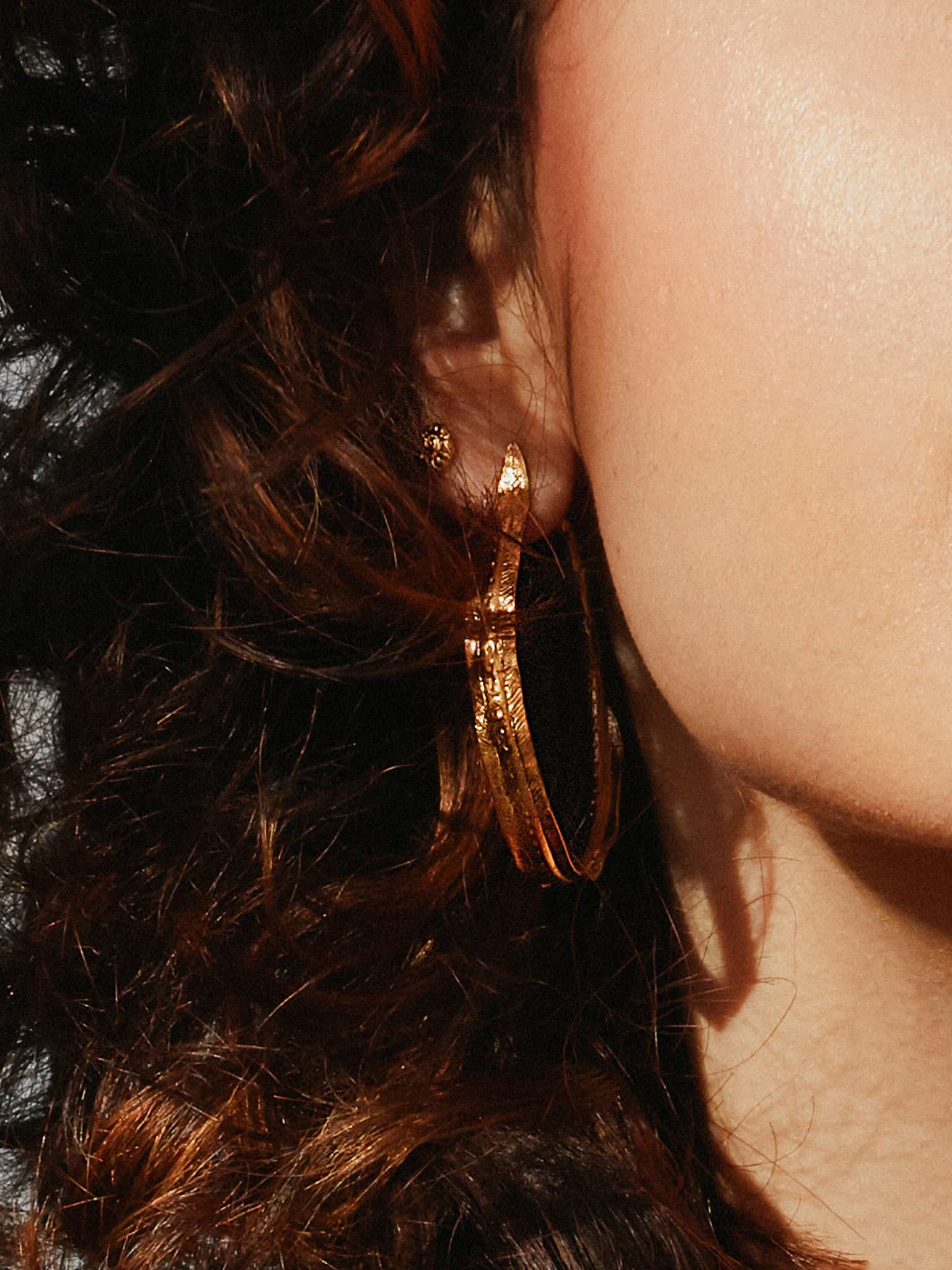Silver Eel Hoop Earring - image 3