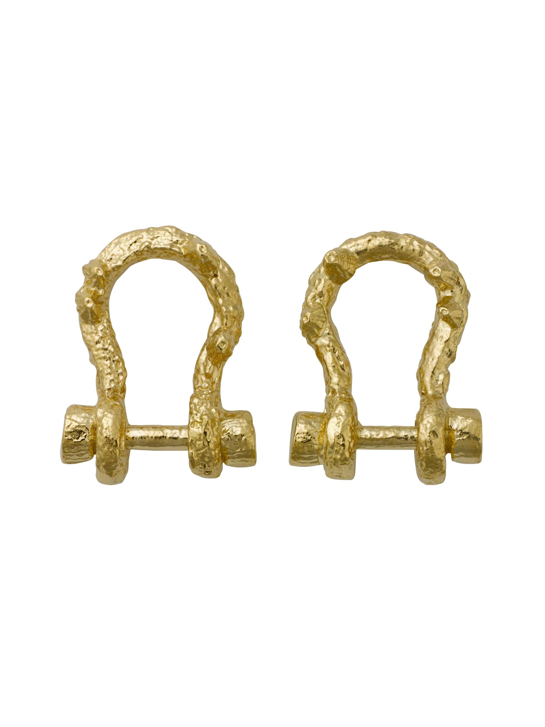 Aged Boatyard Link Stud Earrings - image 5 | gold plate