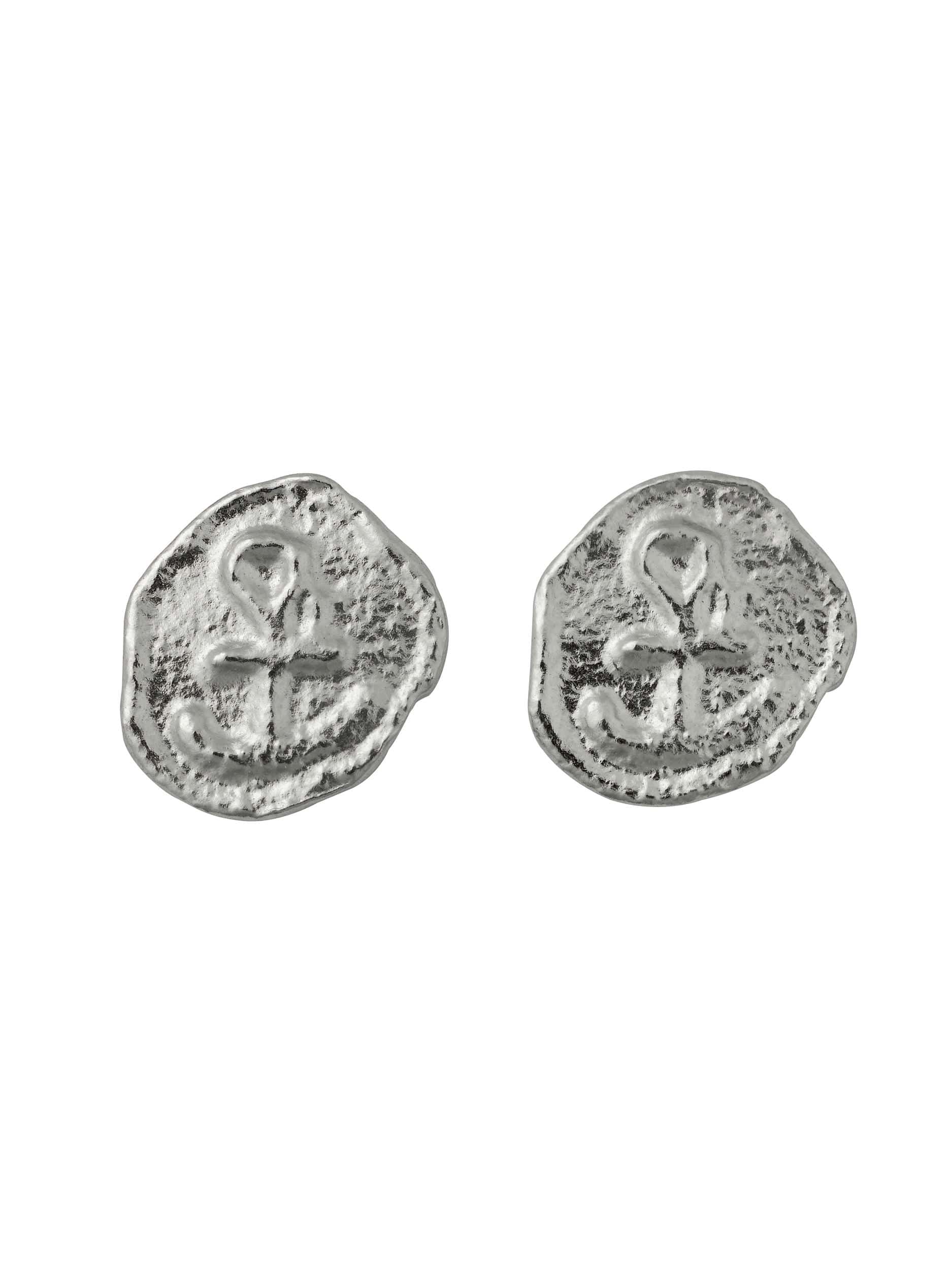 Mudlarked Anchor Token Stud Earrings - image 12 | silver