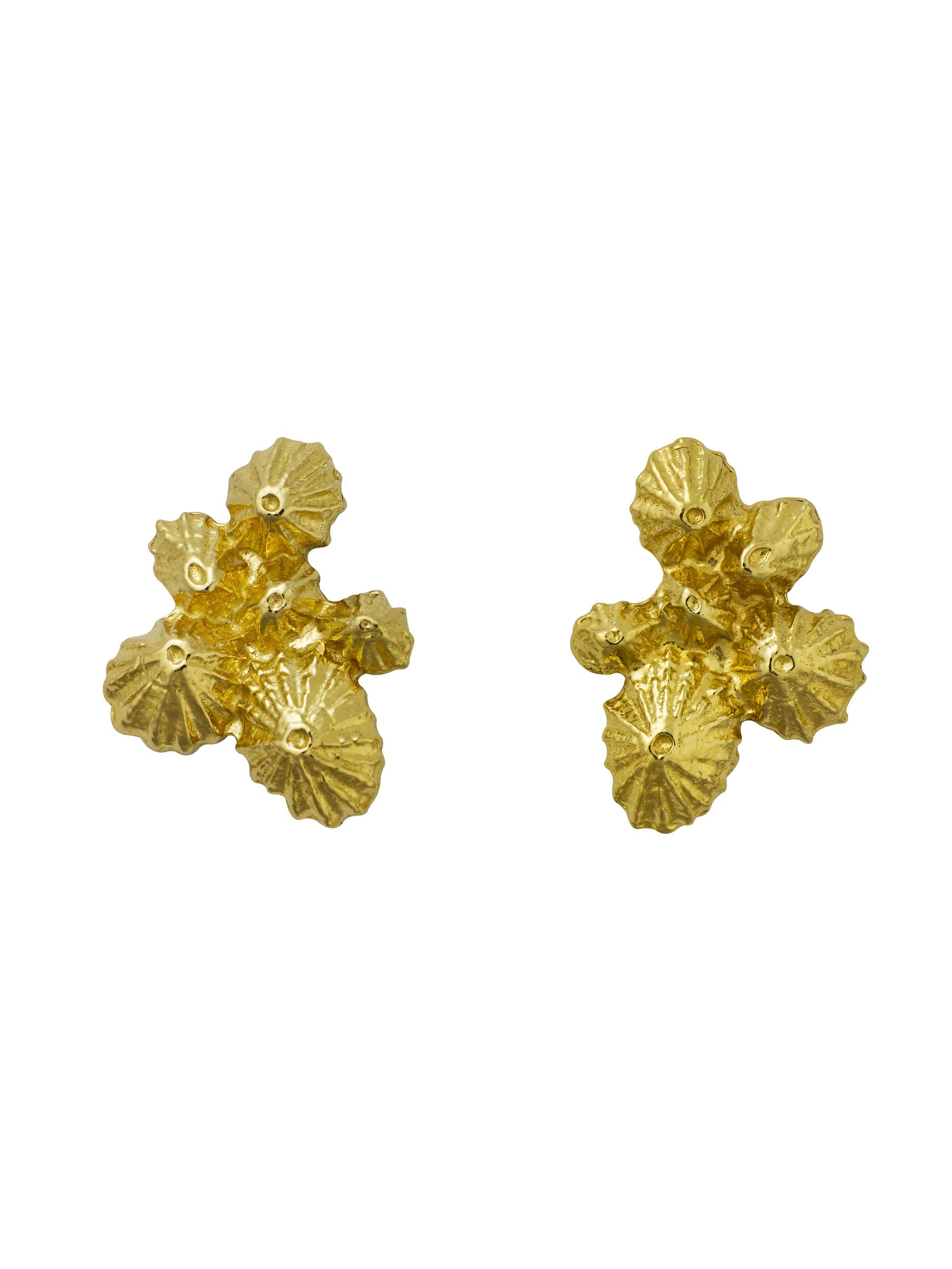 Limpet Cluster Stud Earrings - image 5 | gold plate