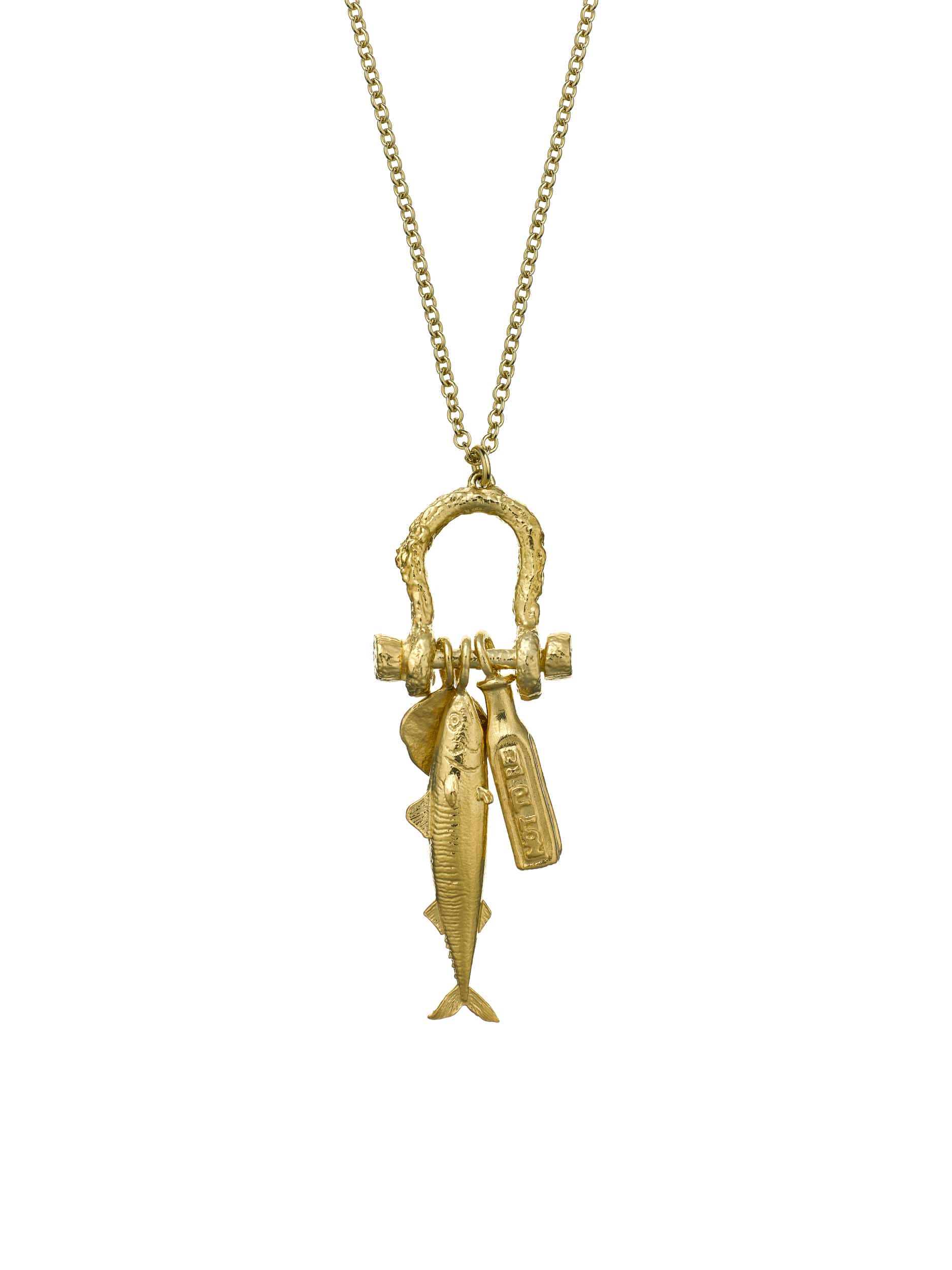 Mudlark Boatyard Link Charm Necklace - image 5 | gold plate