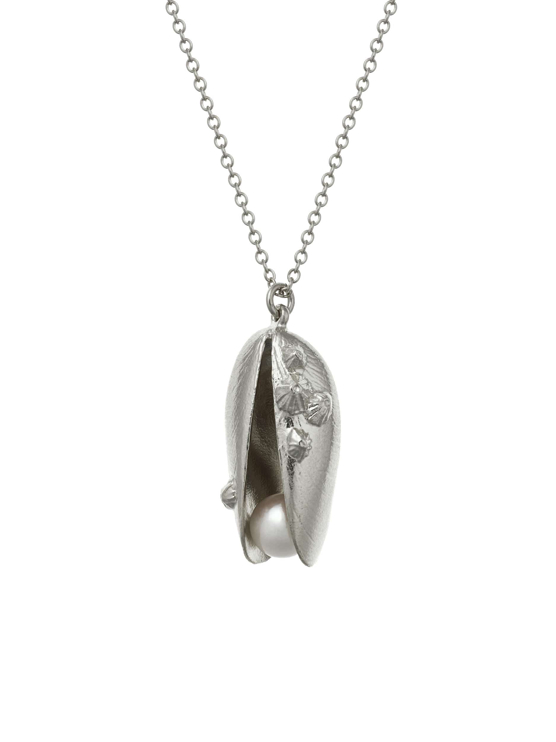 Mussel & Pearl Necklace - image 5 | silver