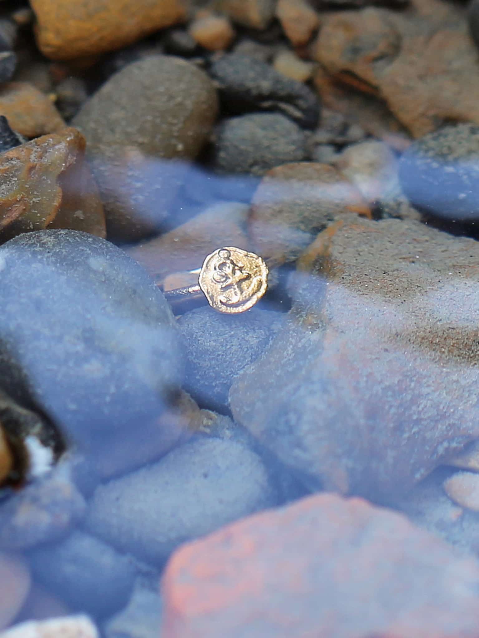 Mudlarked Anchor Token Stacker Ring - image 4