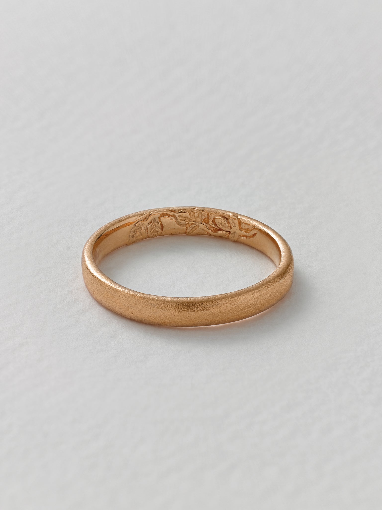 Wild Rose Wide Wedding Band - image 7 | 18ct rose gold