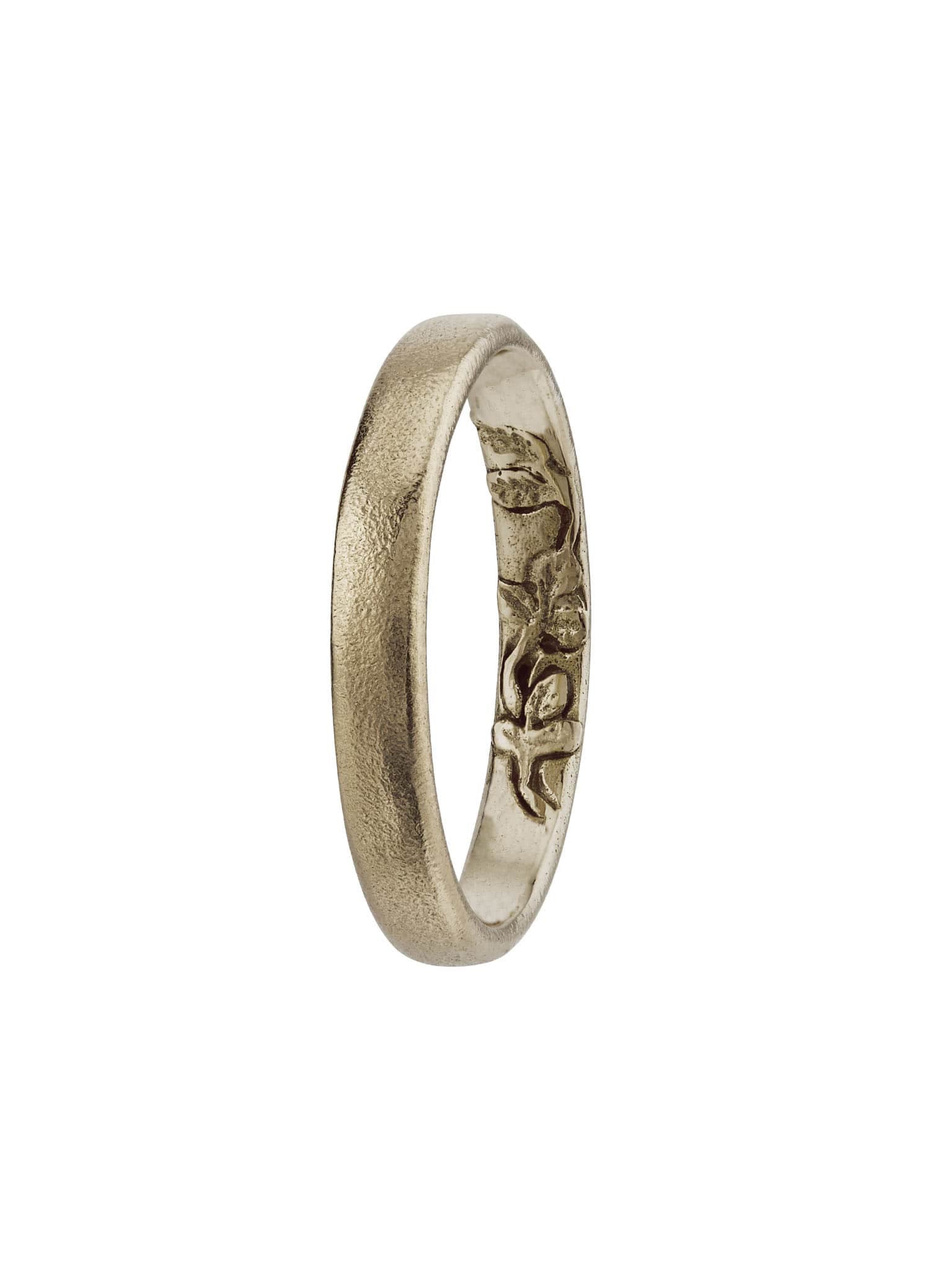 Wild Rose Wide Wedding Band - image 4 | 18ct white gold