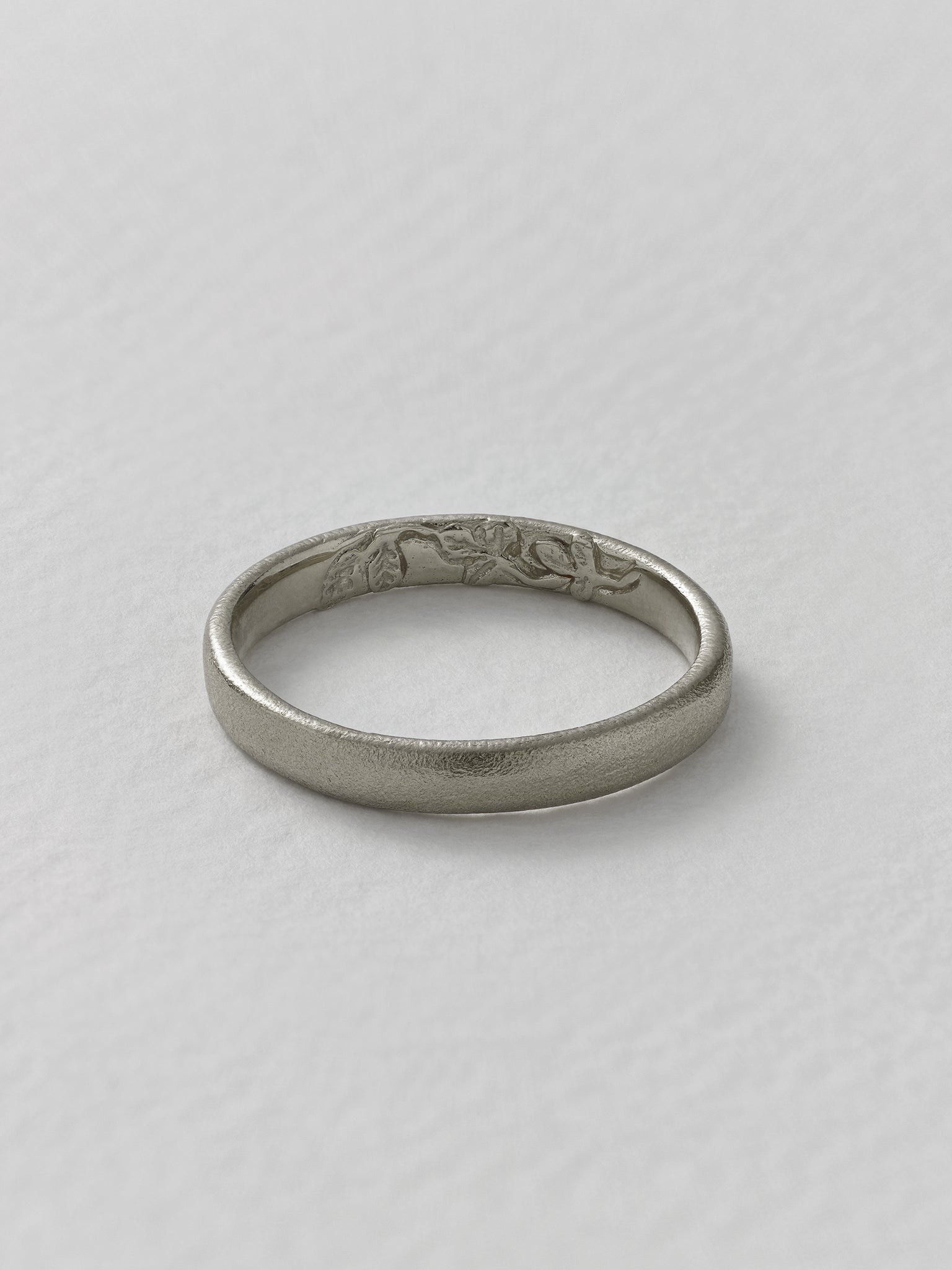 Wild Rose Wide Wedding Band - image 5 | 18ct white gold