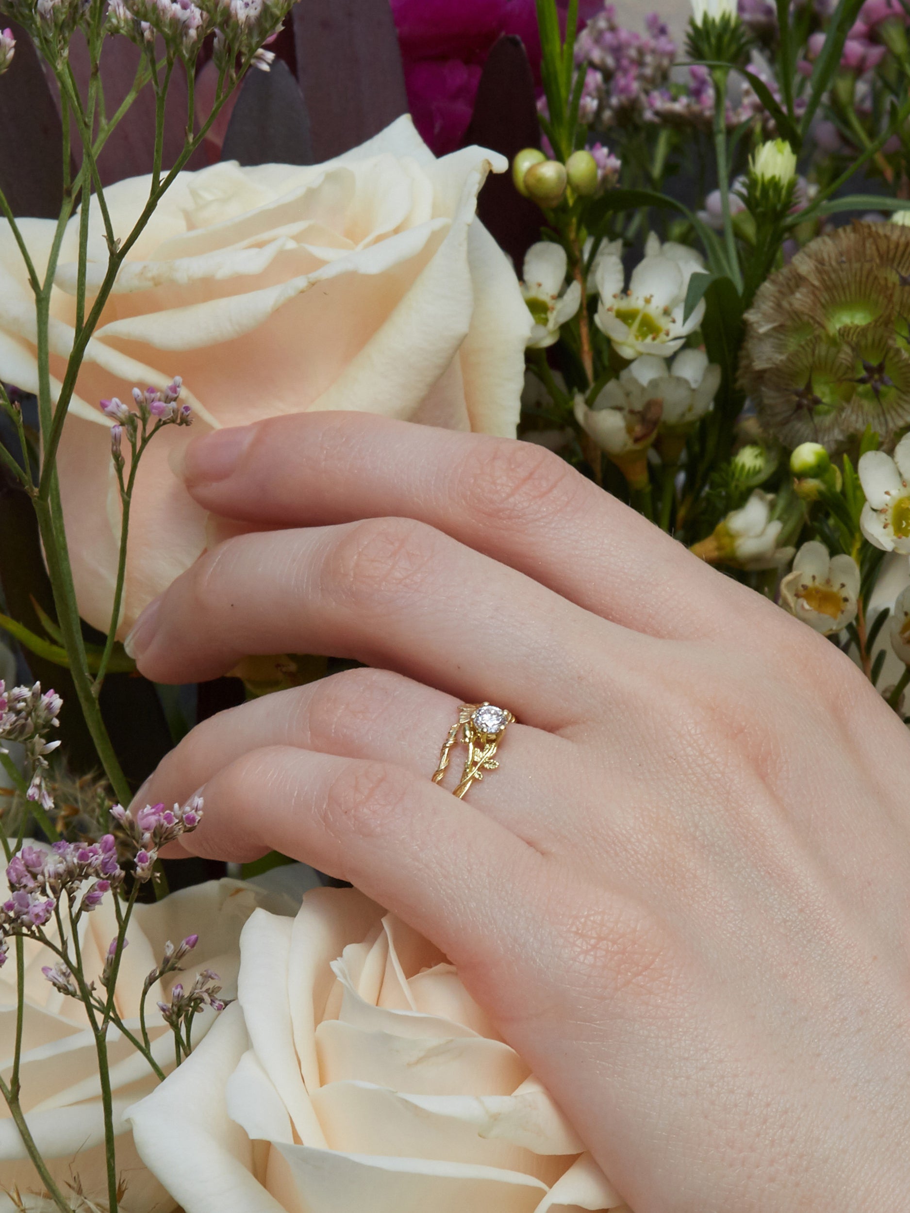 Rosa Stallata Solitaire Diamond Ring - image 7