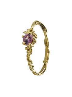 Rosa Alba Ring with Deep Rose Pink Sapphire