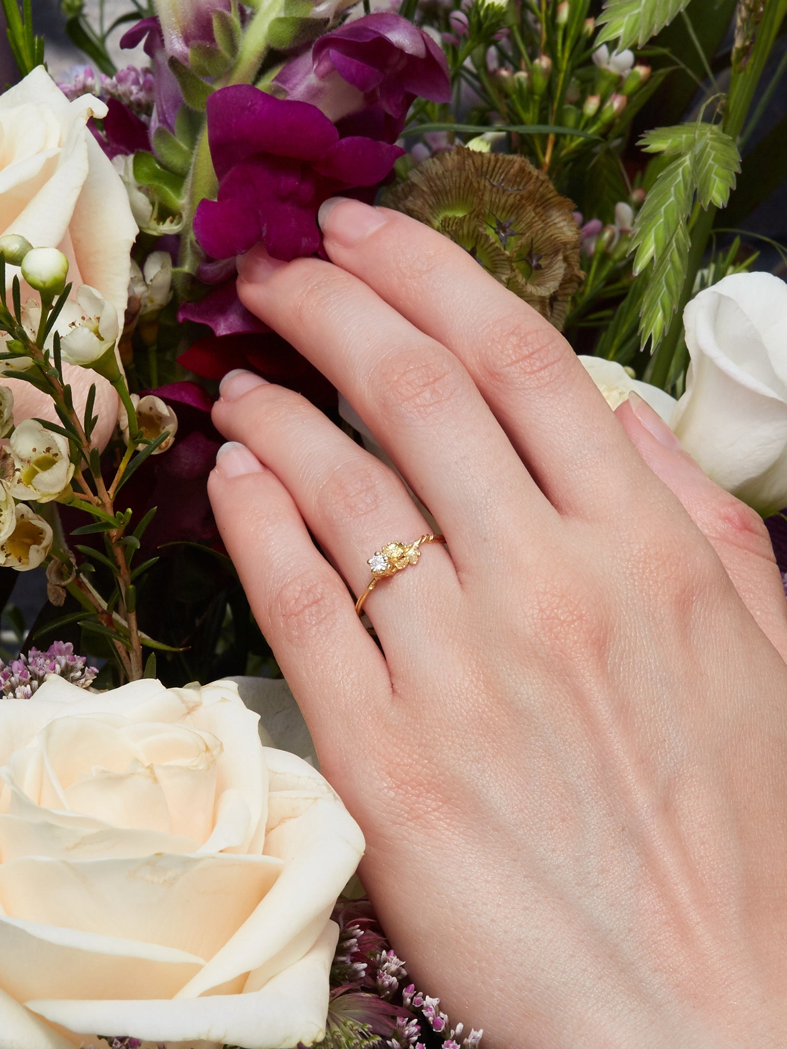 Rosa Noisette Diamond Ring - image 2